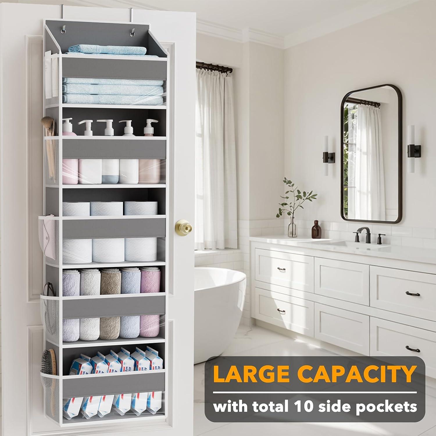 Organizador sobre la puerta SpaceAid gris 5 bolsillos grandes