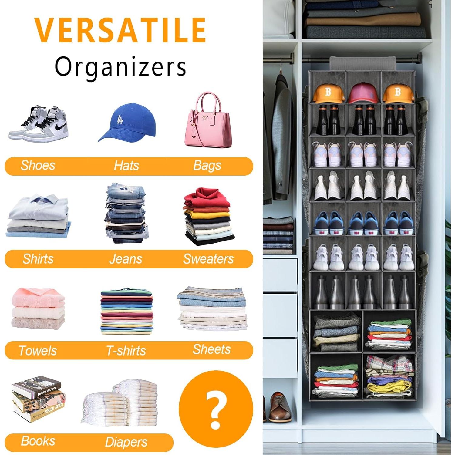 Organizador Colgante de Zapatos VERONLY 25 Secciones Gris Claro