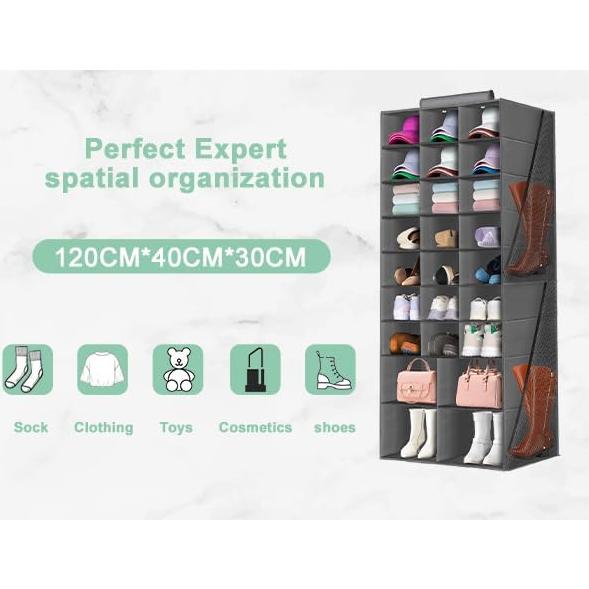 Organizador Colgante de Zapatos VERONLY 25 Secciones Gris Claro