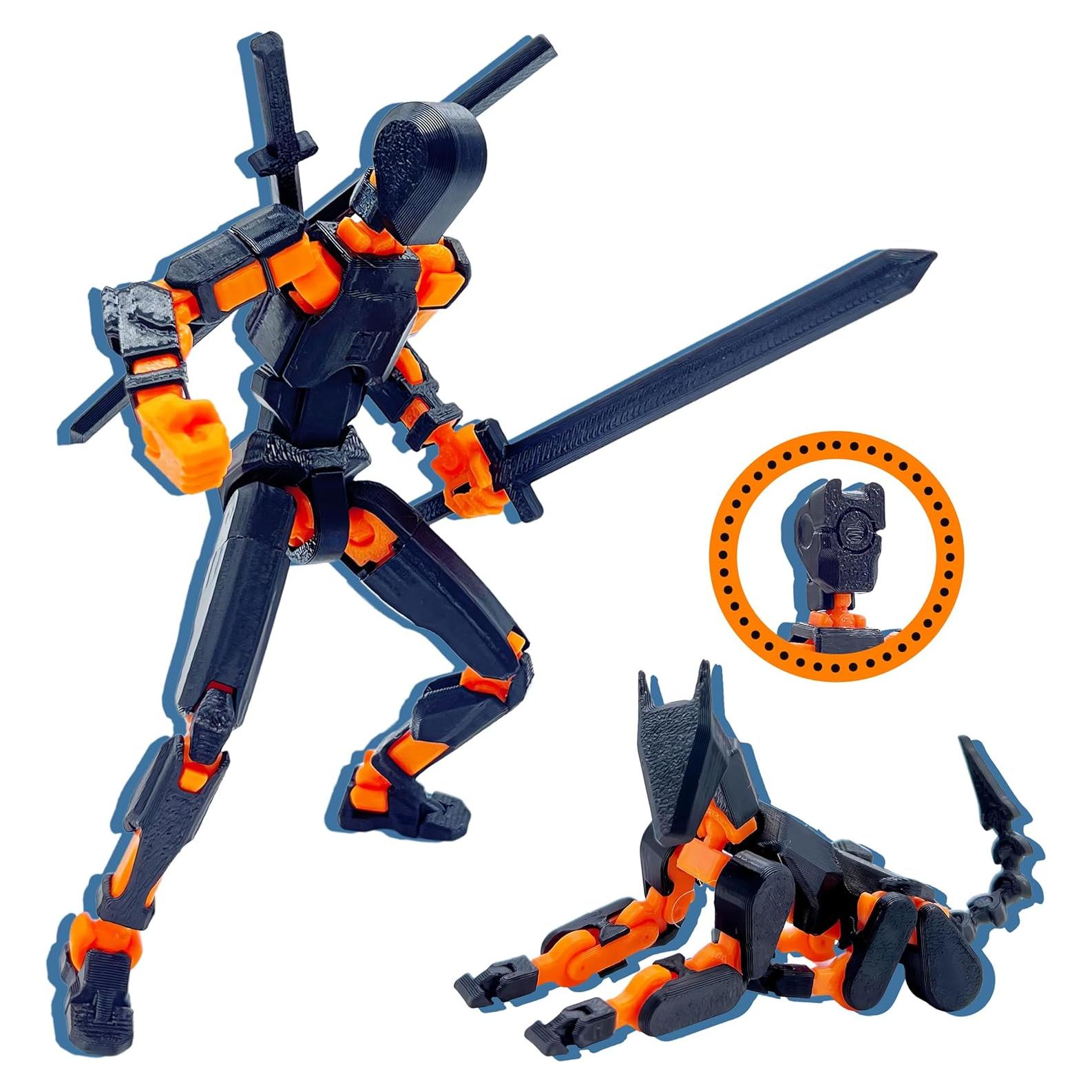 Conjunto de Figuras de Acción T13 Uodofy Modular 3D Negro Naranja
