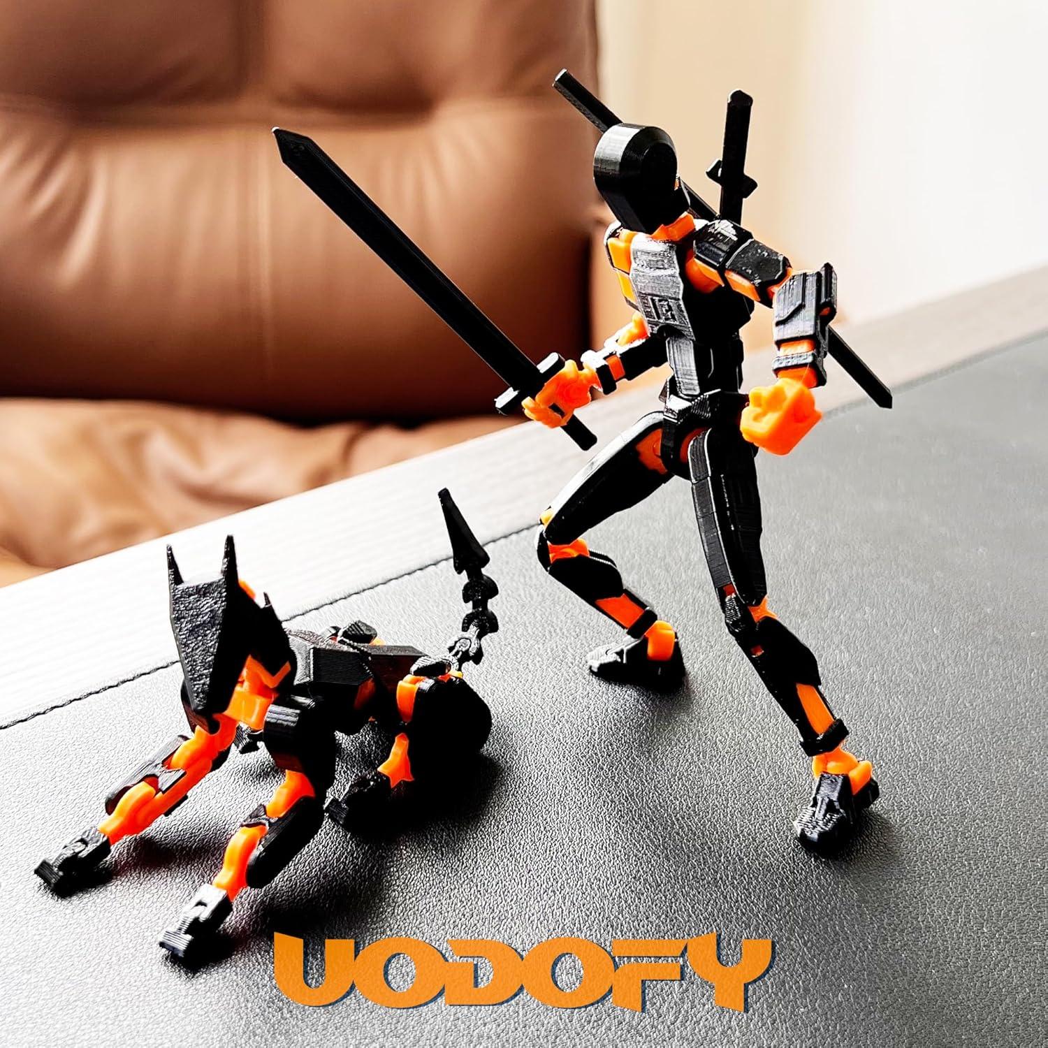 Conjunto de Figuras de Acción T13 Uodofy Modular 3D Negro Naranja