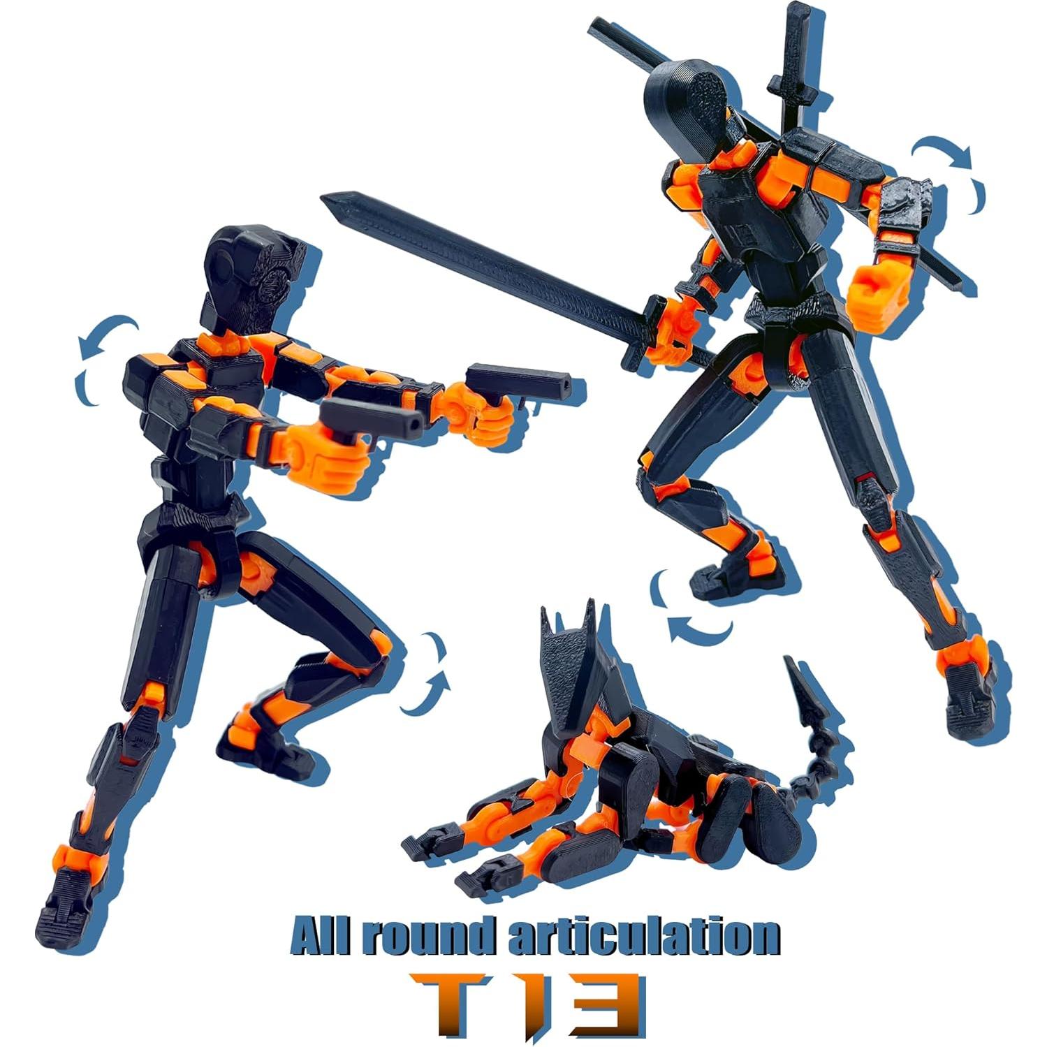 Conjunto de Figuras de Acción T13 Uodofy Modular 3D Negro Naranja