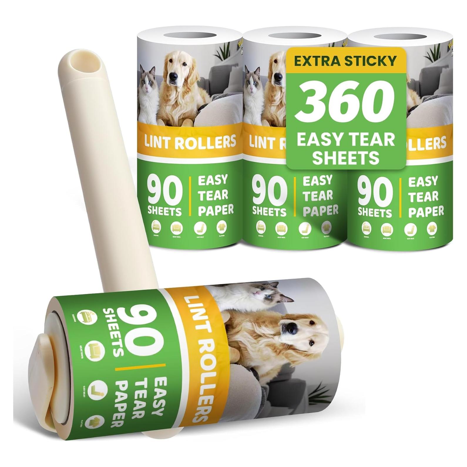 Rodillo de Pelusa 2-en-1 FJRJEB para Pelo de Mascota - 4 Paquetes