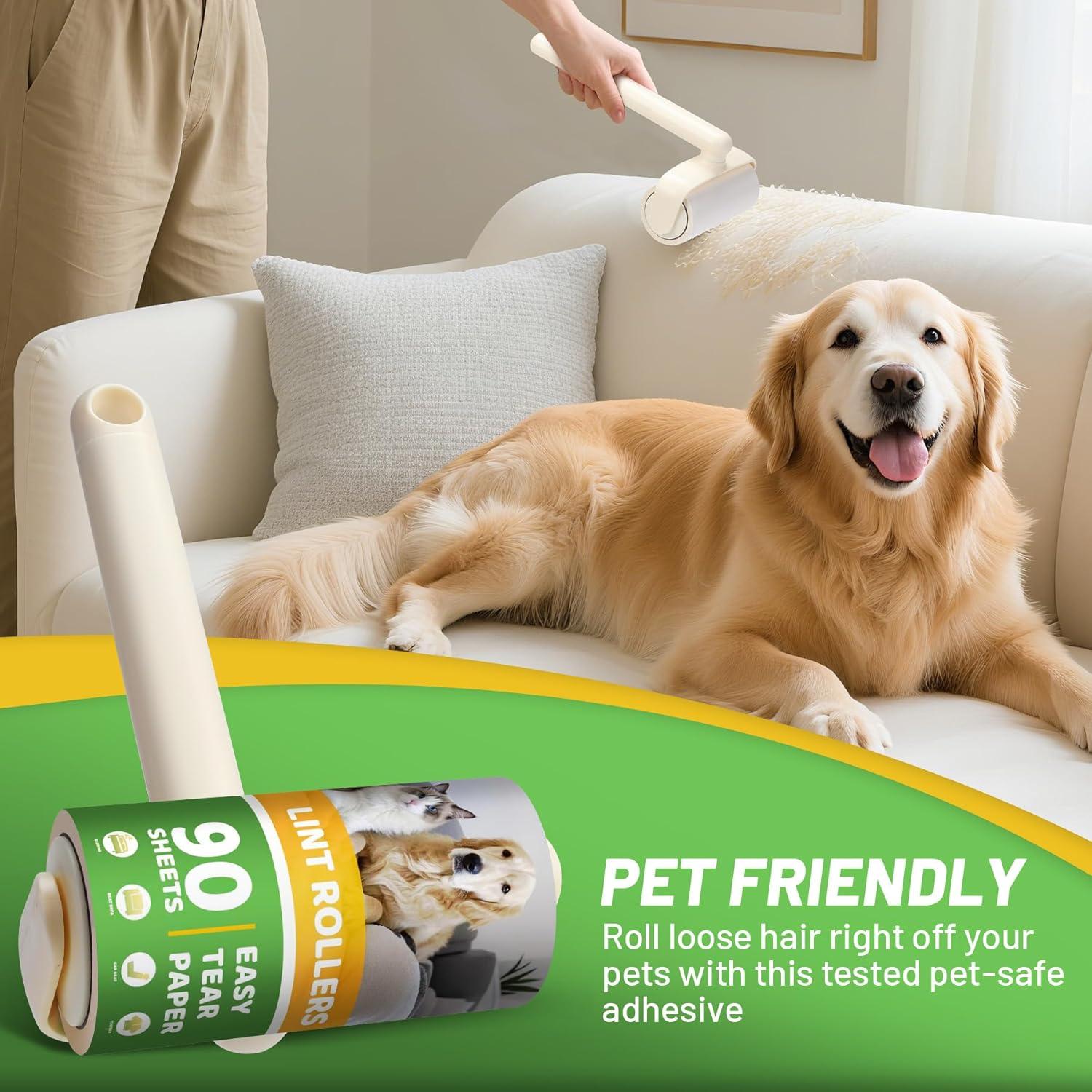 Rodillo de Pelusa 2-en-1 FJRJEB para Pelo de Mascota - 4 Paquetes