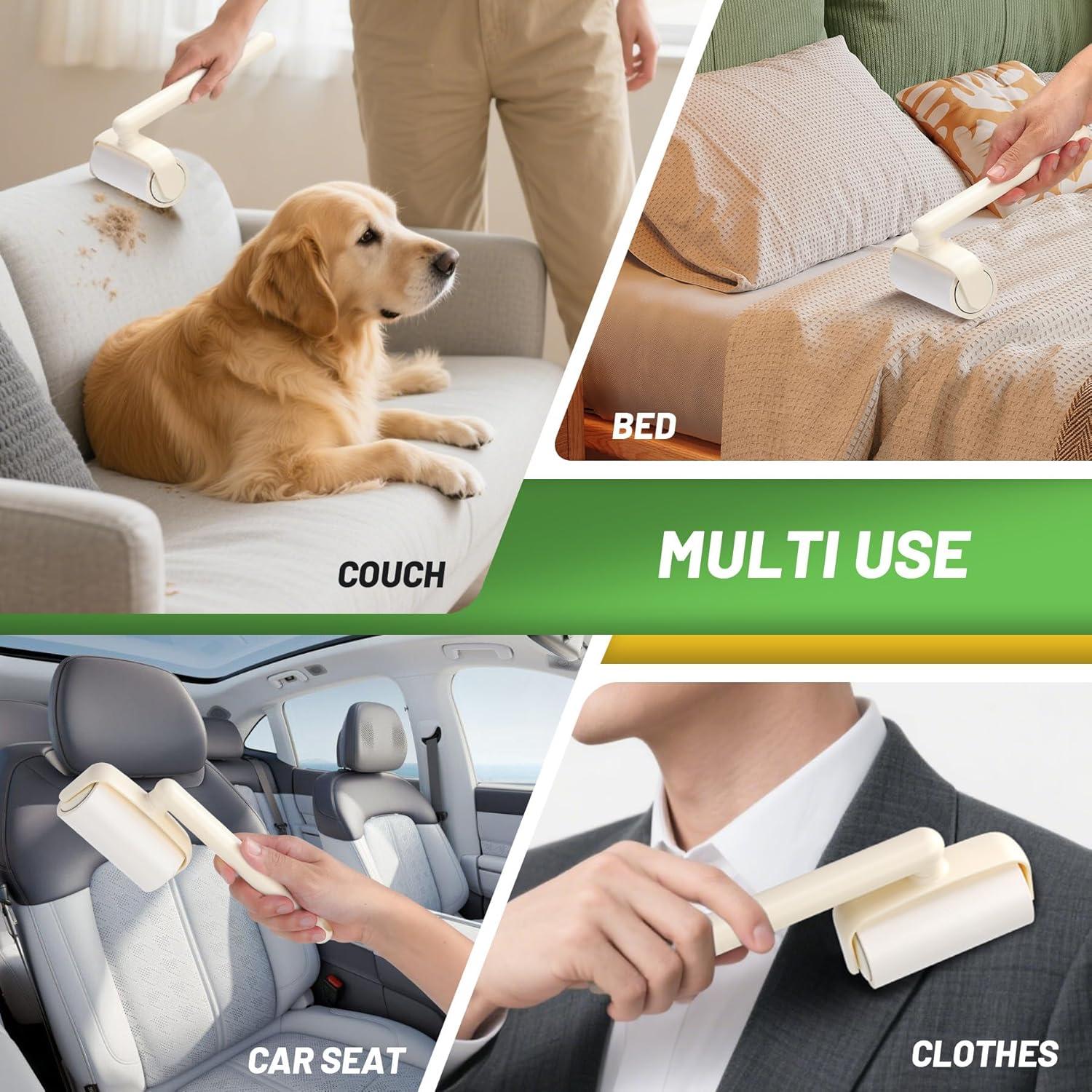 Rodillo de Pelusa 2-en-1 FJRJEB para Pelo de Mascota - 4 Paquetes