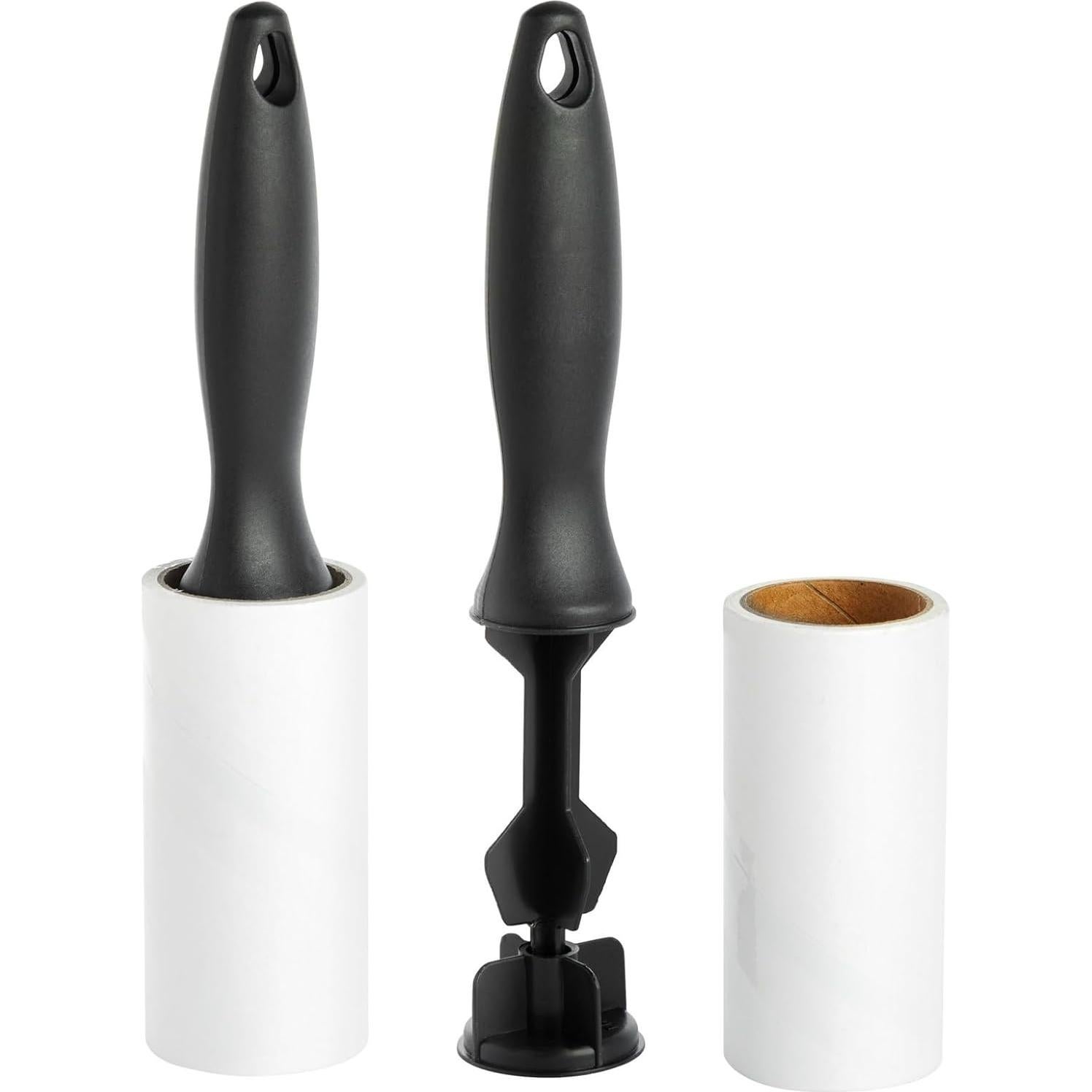 Rodillo Quitapelusas Reutilizable Juvale - 12 Recargas, Negro