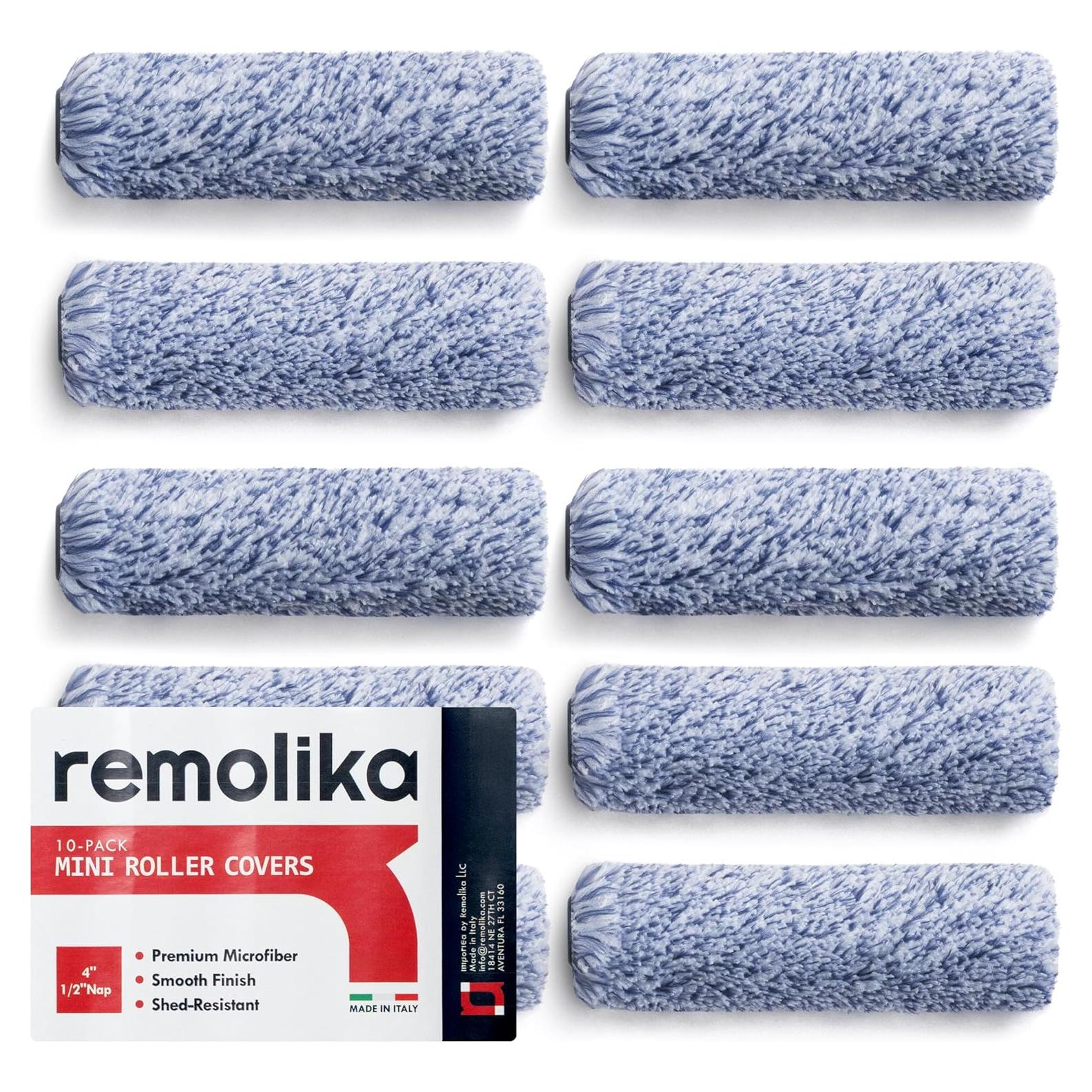 Paquete de 10 Cubiertas de Rodillo de Pintura 4" Remolika