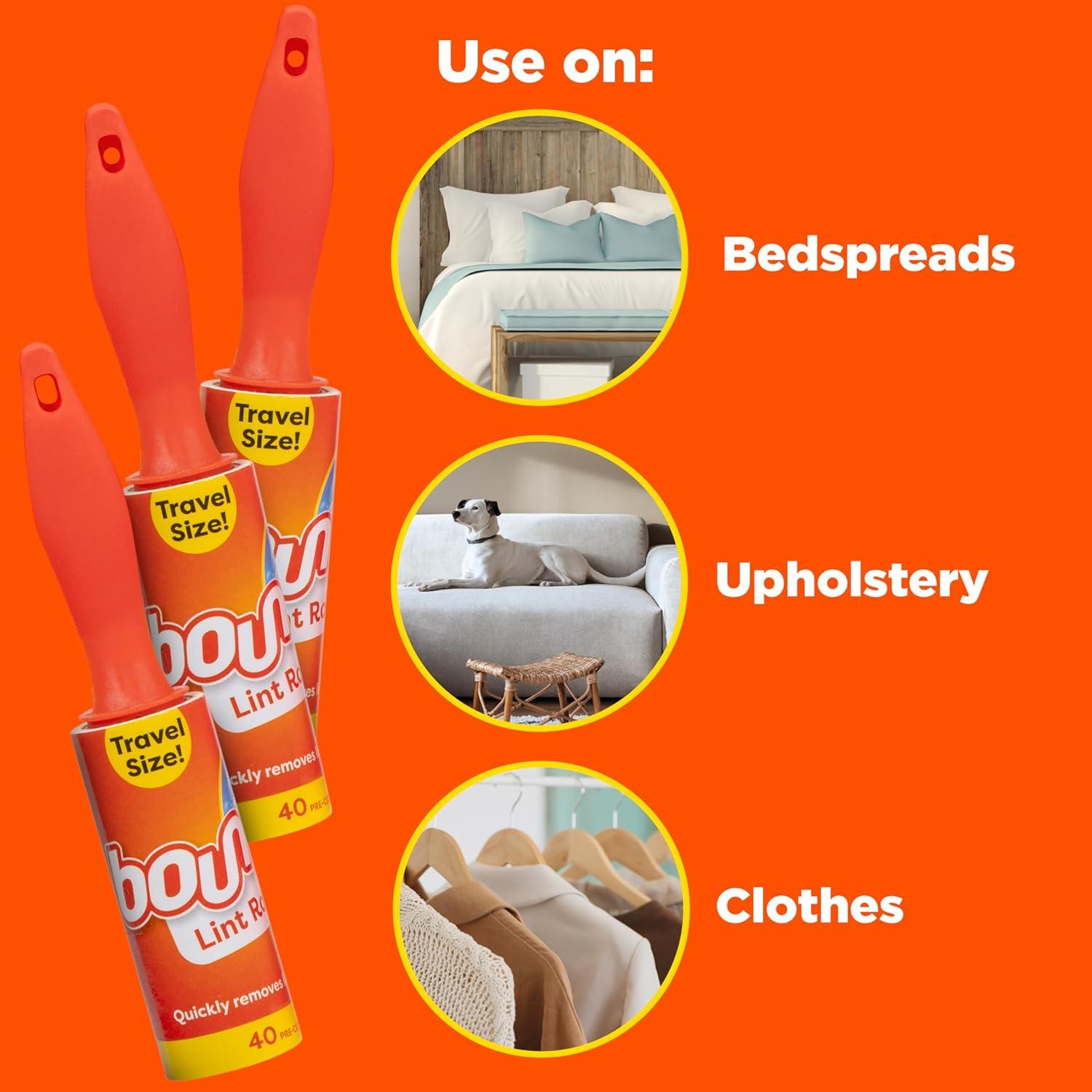 Rodillos de Pelusa de Viaje Bounce - Paquete de 3, 120 Hojas