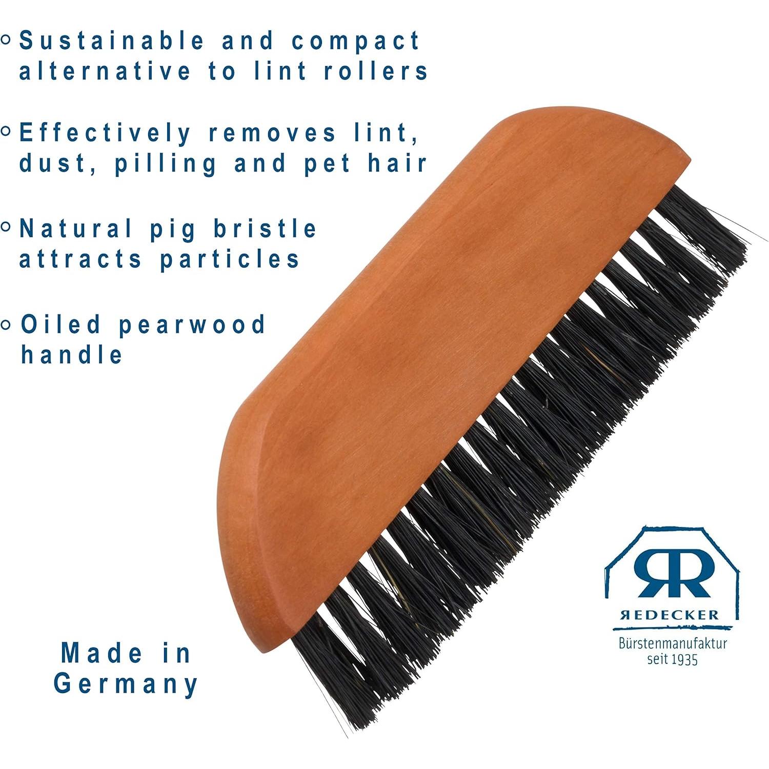 Cepillo de Ropa Redecker de Cerda Natural 14 cm Madera Peral