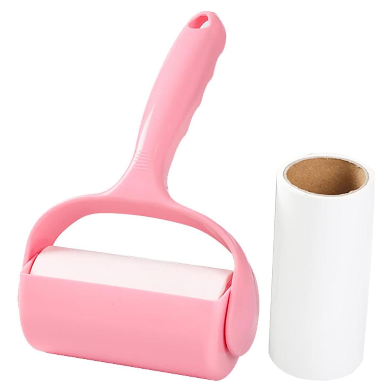 Rodillo Adhesivo para Pelos de Mascotas Nnverseryy Rosa con Recargas