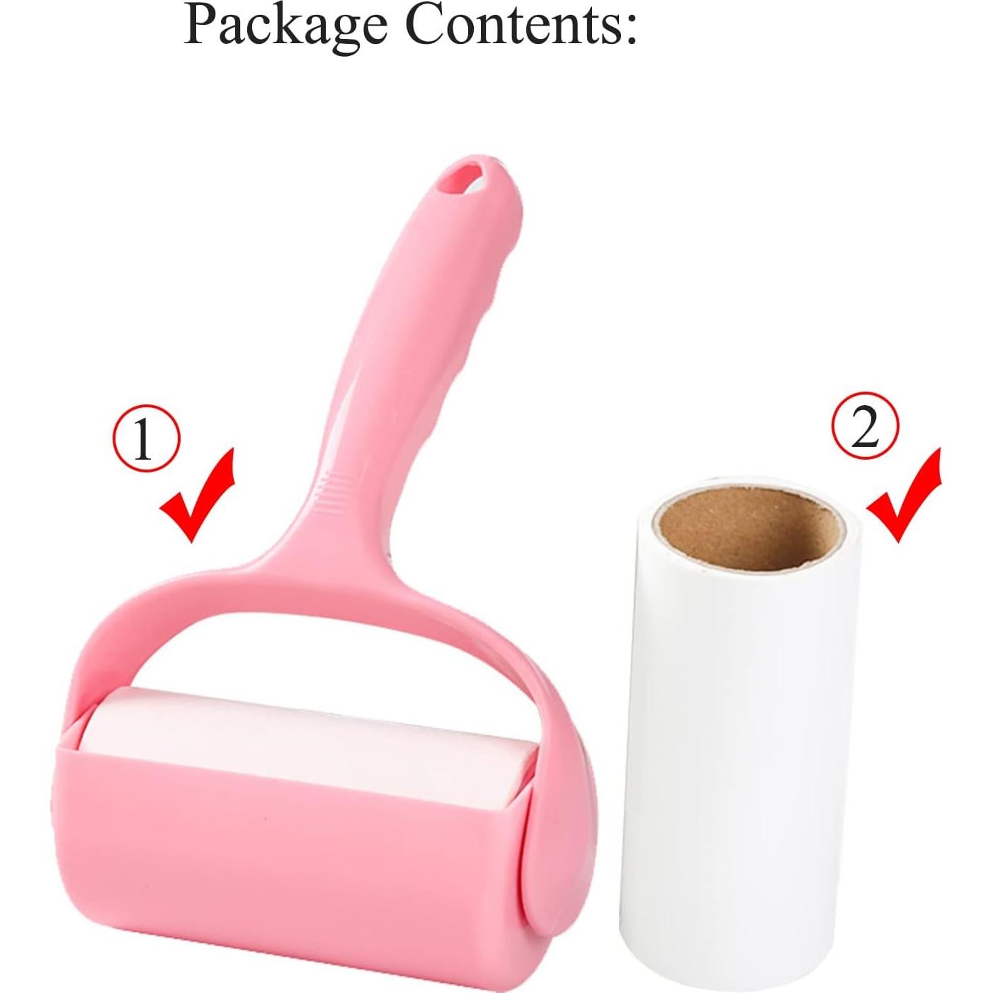 Rodillo Adhesivo para Pelos de Mascotas Nnverseryy Rosa con Recargas