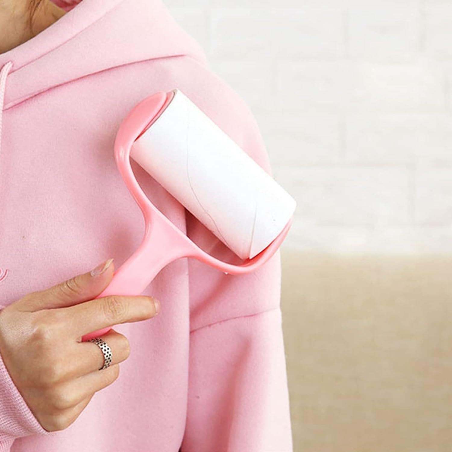 Rodillo Adhesivo para Pelos de Mascotas Nnverseryy Rosa con Recargas