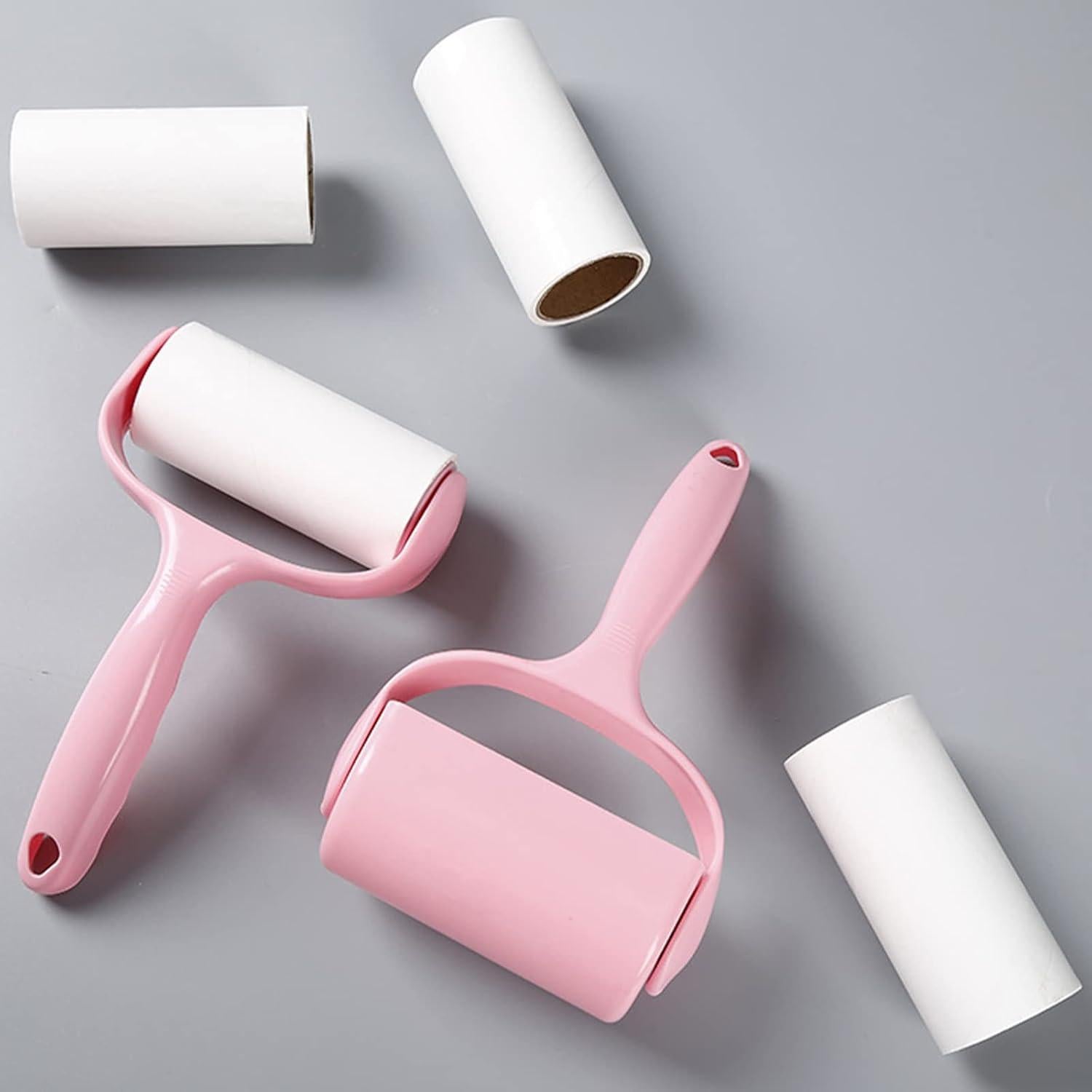 Rodillo Adhesivo para Pelos de Mascotas Nnverseryy Rosa con Recargas