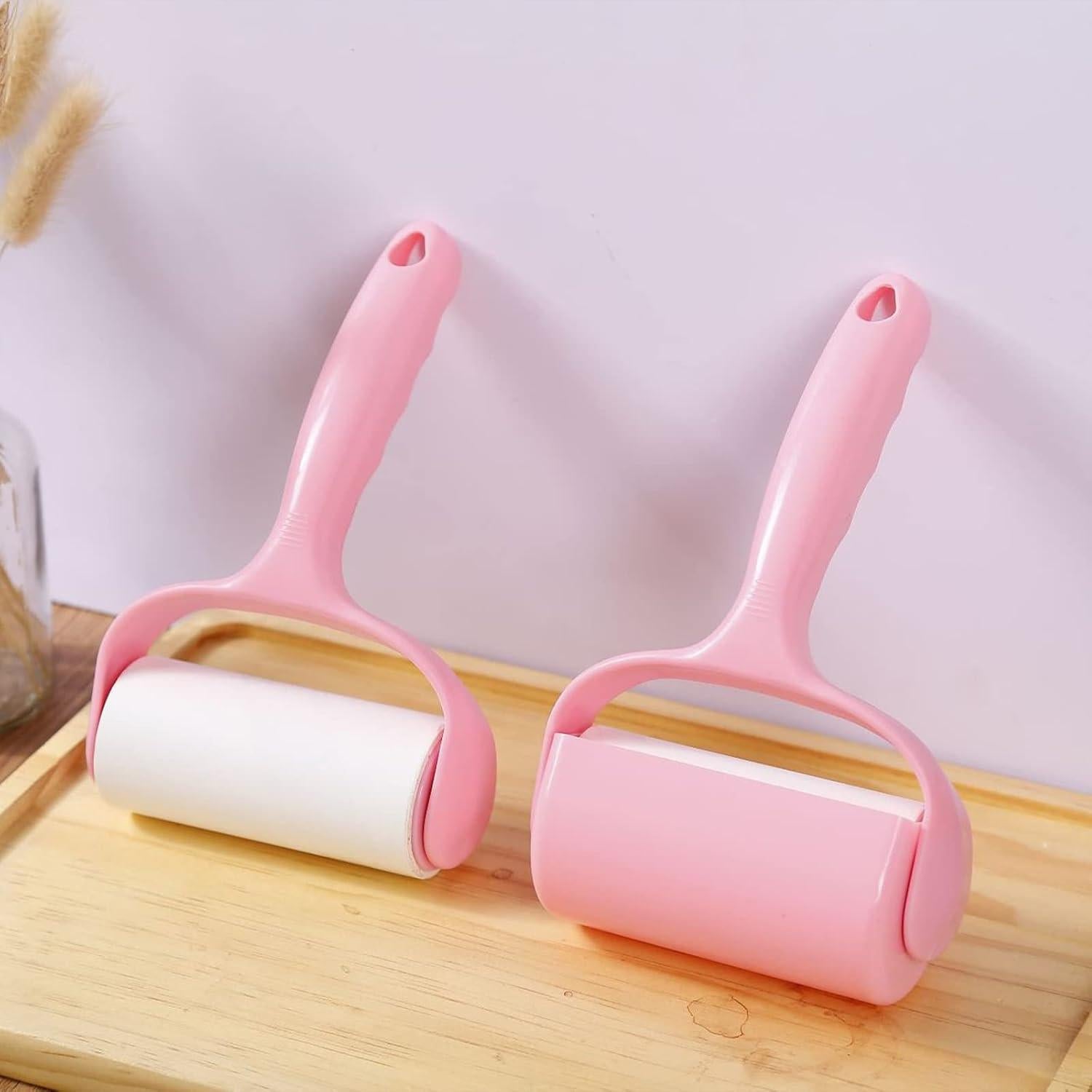 Rodillo Adhesivo para Pelos de Mascotas Nnverseryy Rosa con Recargas