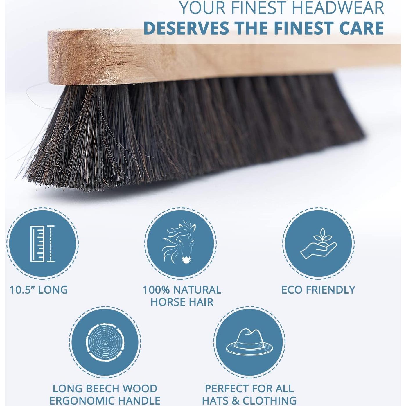 Cepillo para Sombreros Atzi Hats 100% Pelo de Caballo Negro
