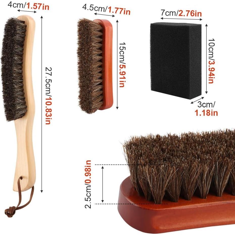 Kit de limpieza para sombreros Trasylph - 4 piezas, madera y esponja