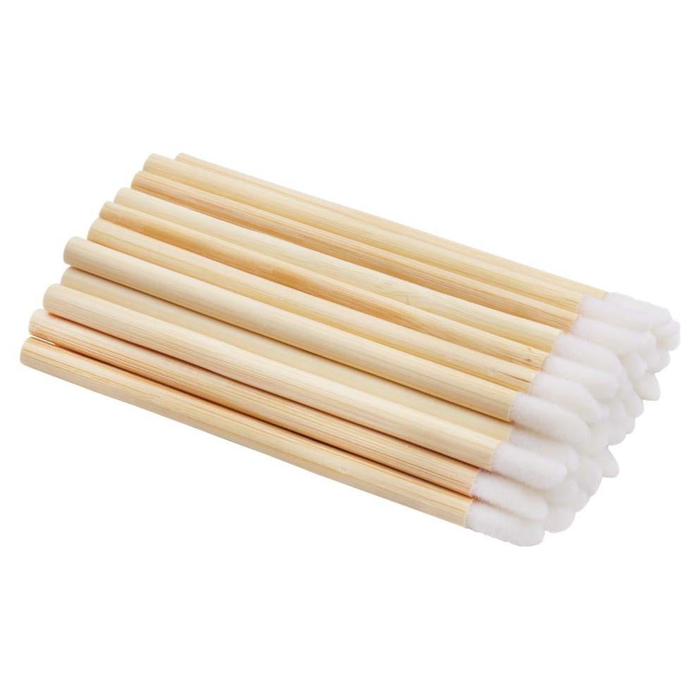 100 Varitas de Brillo Labial Desechables Myaokue de Bambú