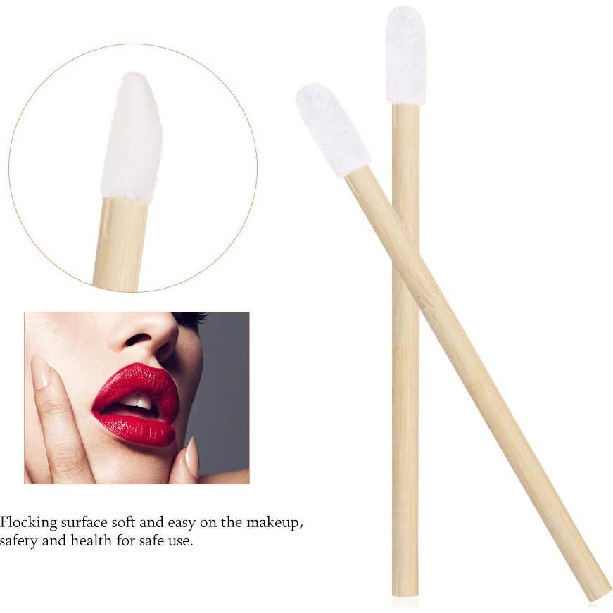 100 Varitas de Brillo Labial Desechables Myaokue de Bambú