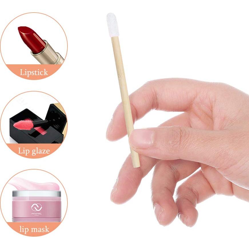 100 Varitas de Brillo Labial Desechables Myaokue de Bambú