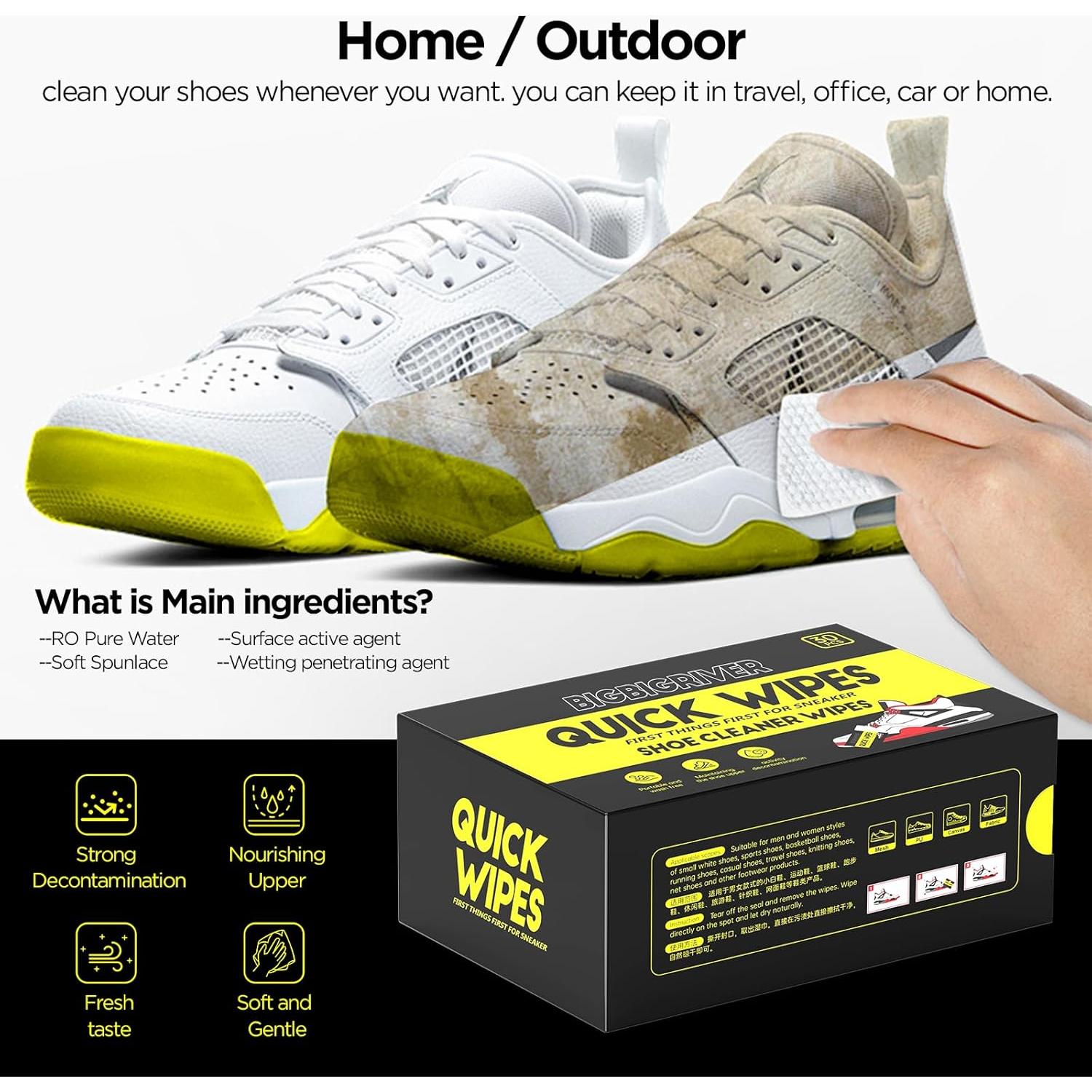 Toallitas Limpiadoras para Zapatos Bigbigriver - 30 Paquetes