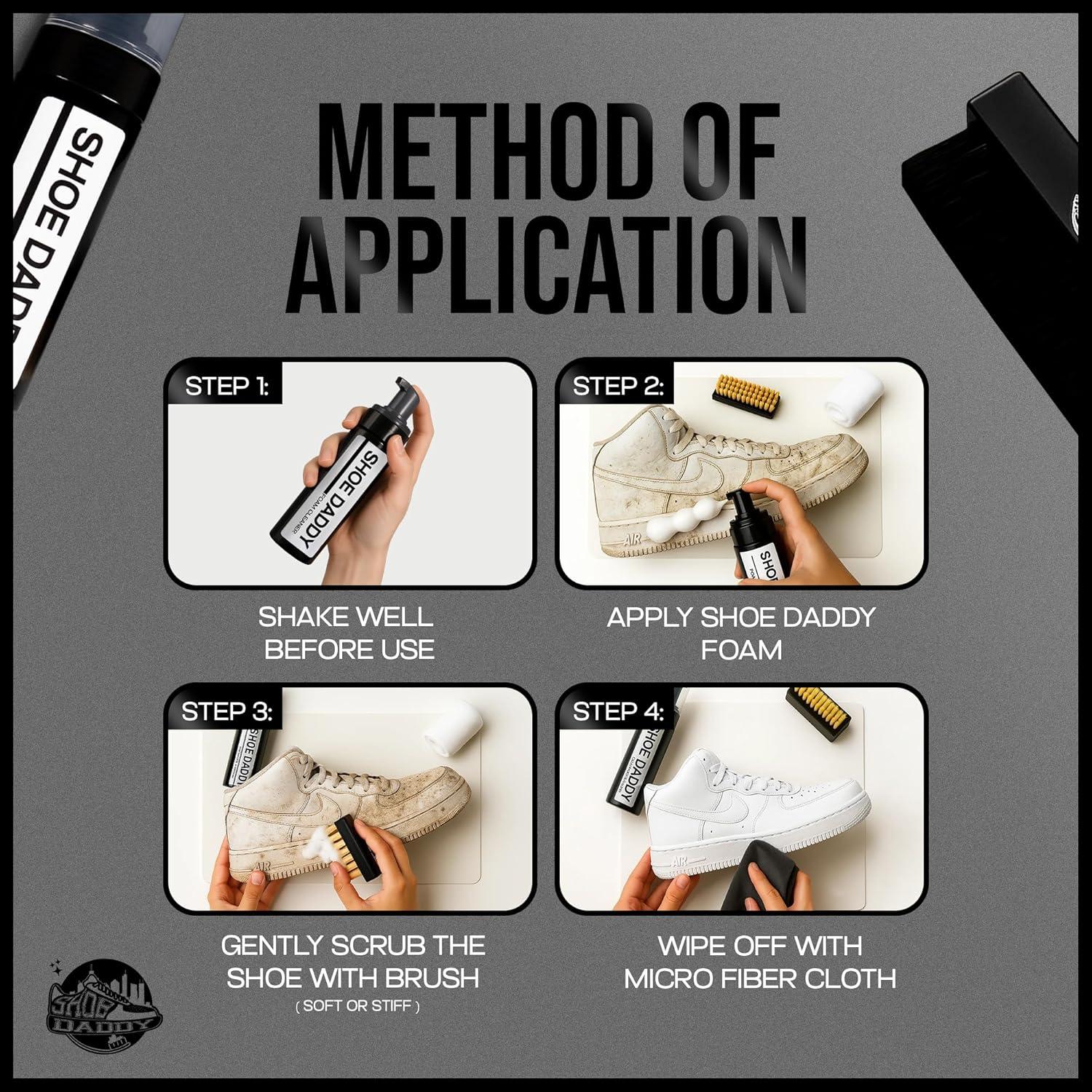 Kit de Limpieza de Zapatillas Shoe Daddy - Todo en Uno con Cepillos y Toallas