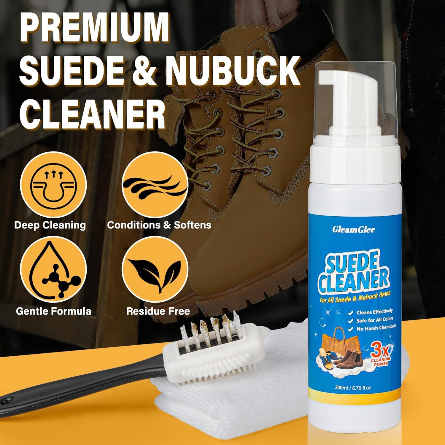 Kit Limpiador de Ante GleamGlee 330g - Restaura Zapatos y Botas