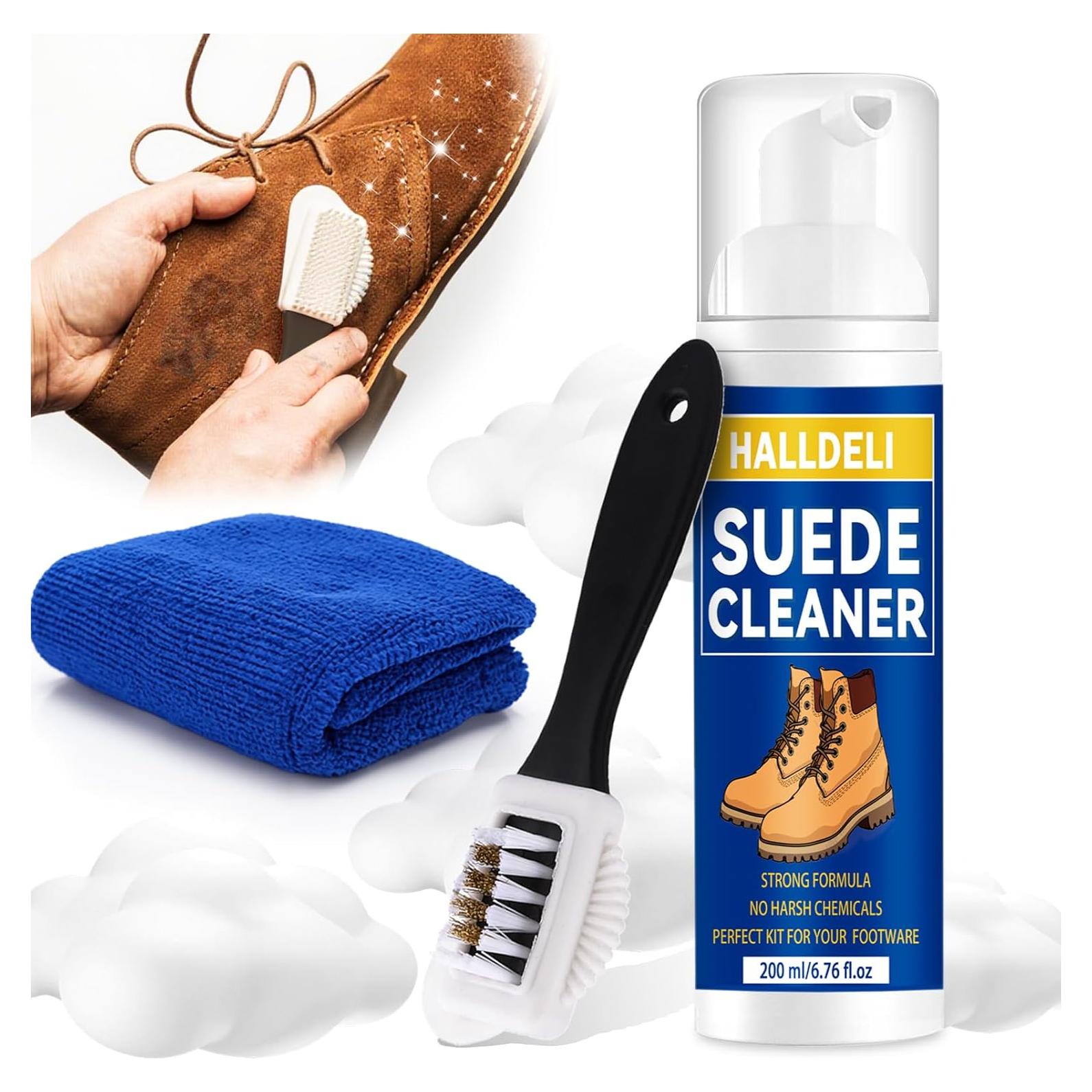 Kit de Limpieza de Zapatos de Ante Halldeli 200ml con Cepillo