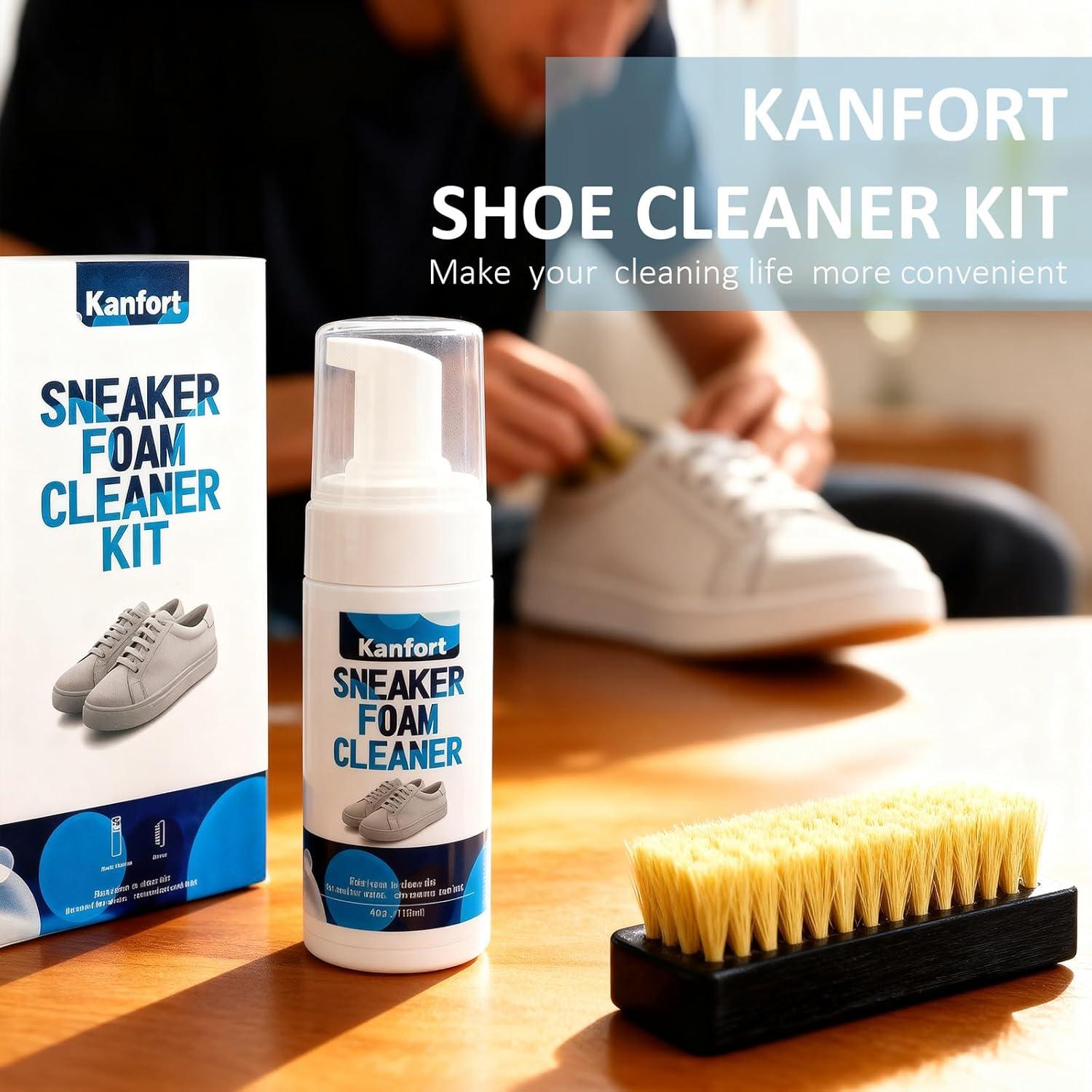 Kit Limpiador de Zapatos Kanfort - Espuma Sin Agua 226g