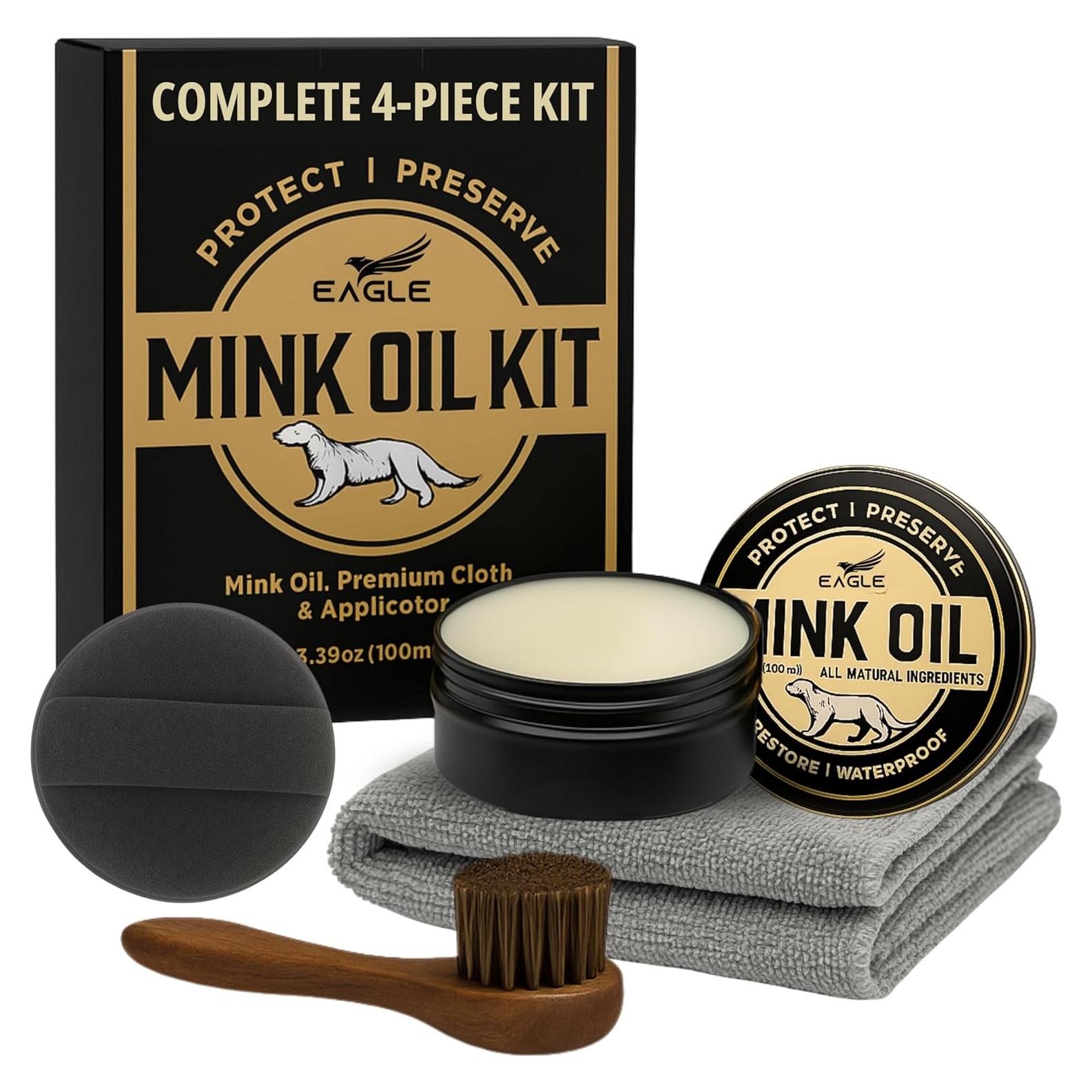 Kit de Cuidado de Cuero 4-en-1 Eagle - Acondicionador y Limpiador