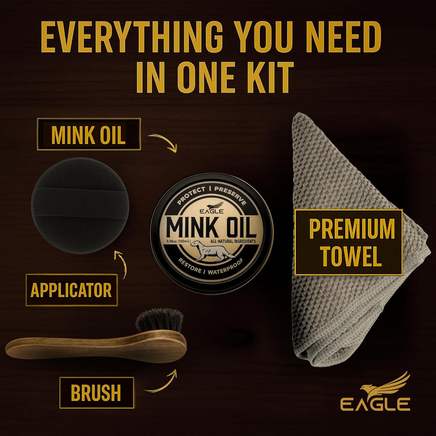 Kit de Cuidado de Cuero 4-en-1 Eagle - Acondicionador y Limpiador