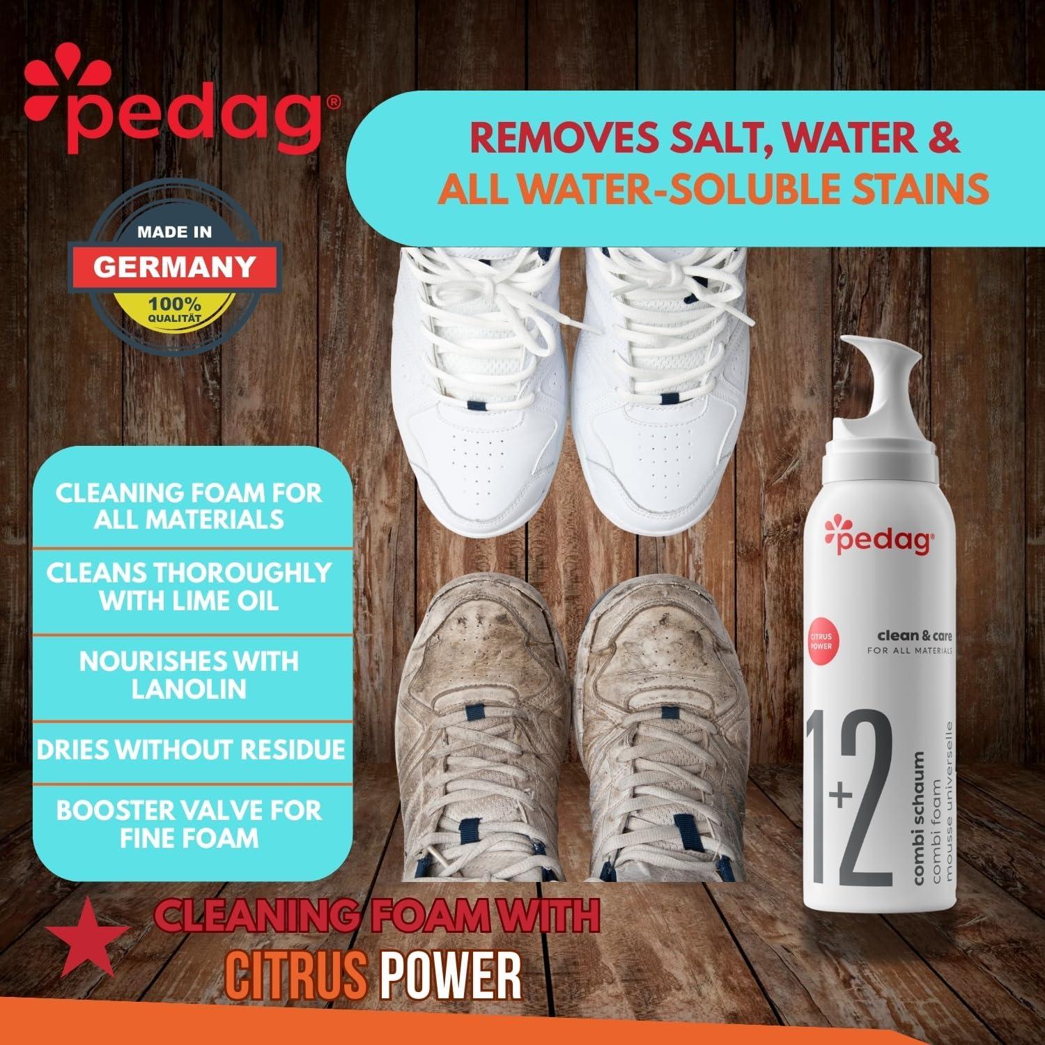 Kit de Limpieza de Zapatos Pedag 3.7oz - Limpiador Combi para Cuero y Suede