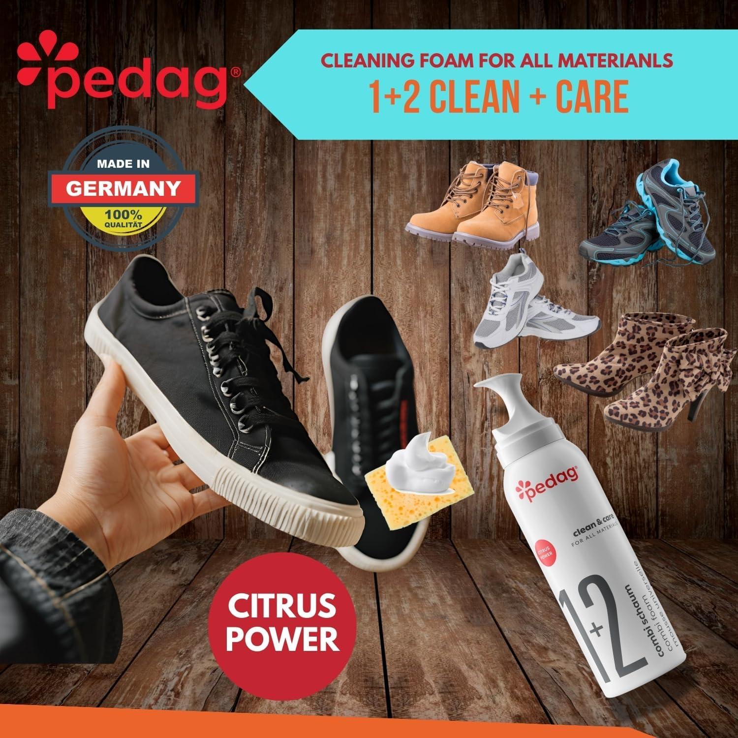 Kit de Limpieza de Zapatos Pedag 3.7oz - Limpiador Combi para Cuero y Suede