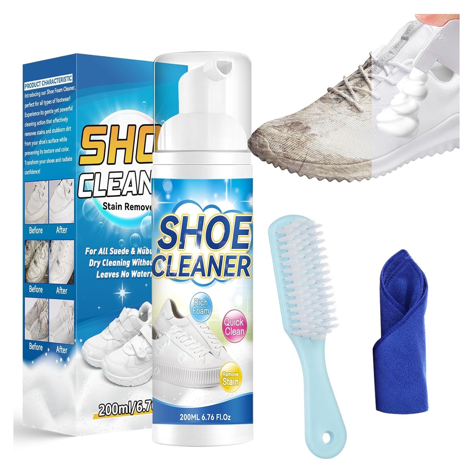Kit Limpiador de Zapatos Blancos Halldeli 200 ml con Cepillo y Toalla