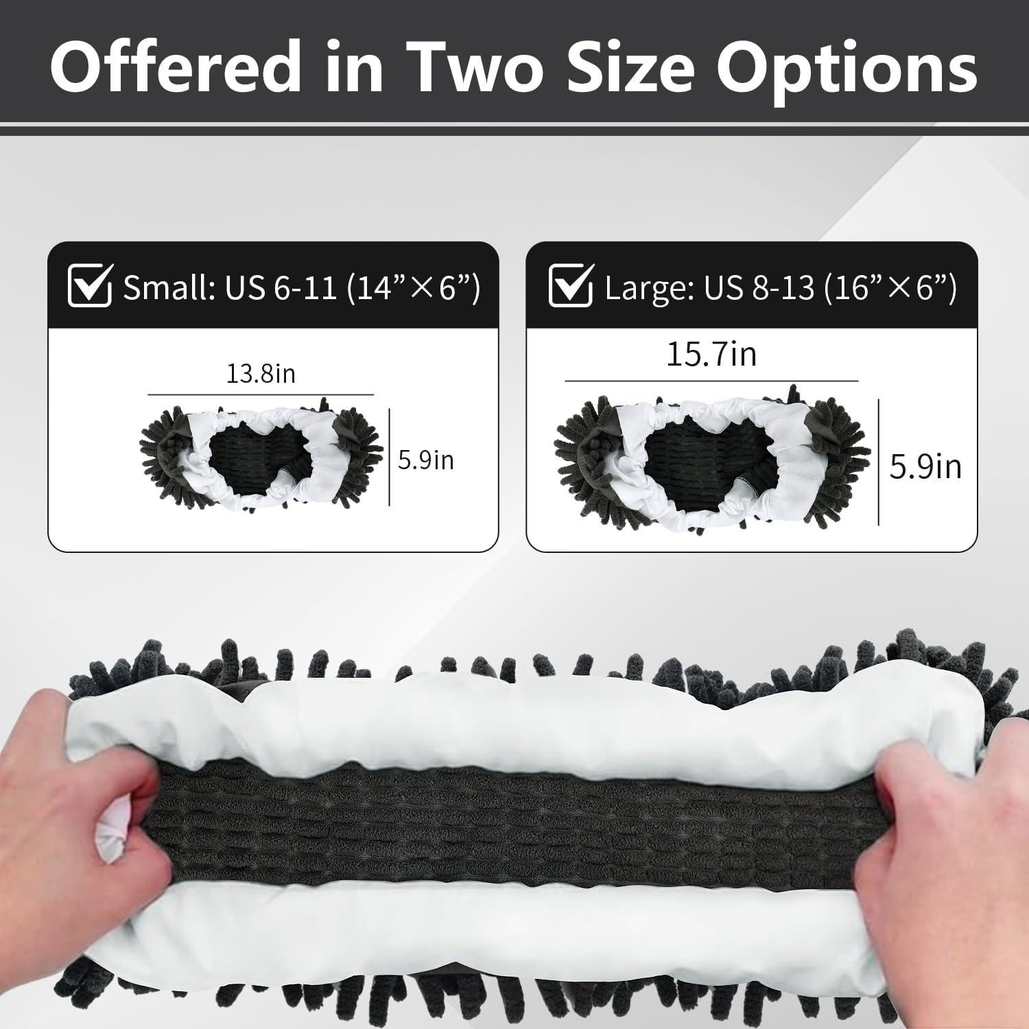 Calcetines de Limpieza Mop Reutilizables 4pcs L+4pcs XL Gris