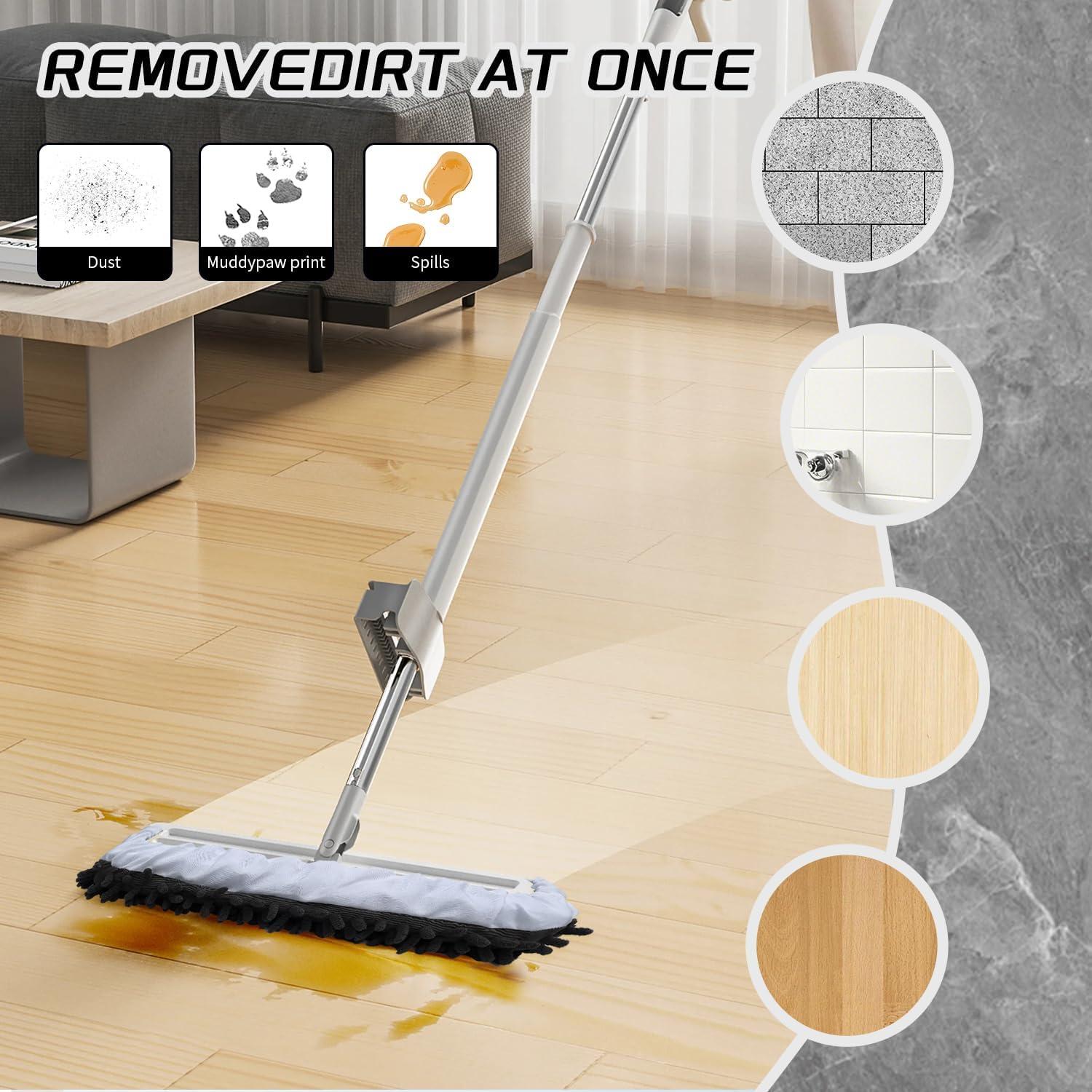 Calcetines de Limpieza Mop Reutilizables 4pcs L+4pcs XL Gris