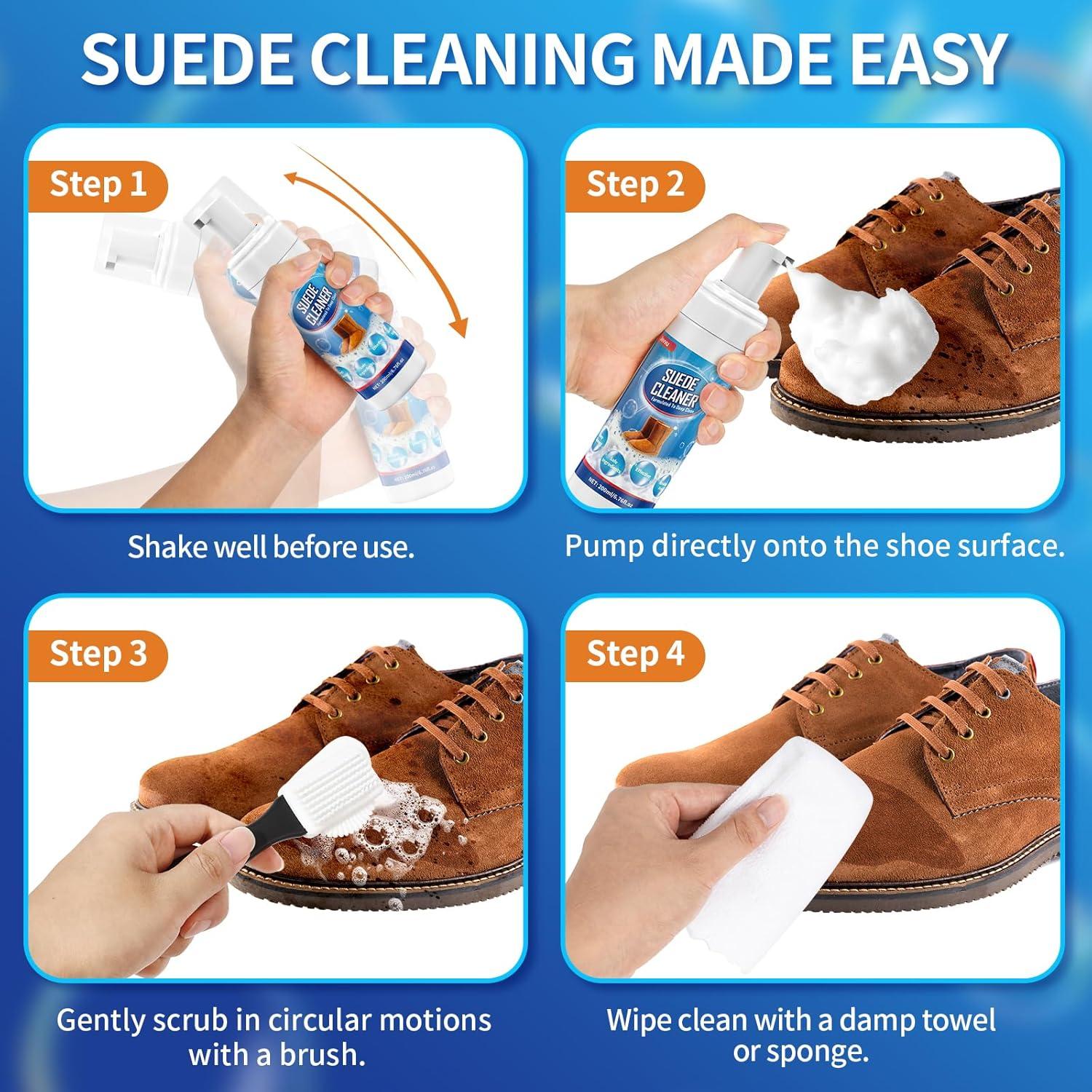 Limpiador de Zapatos de Ante Jevvu 200 ml con Cepillo