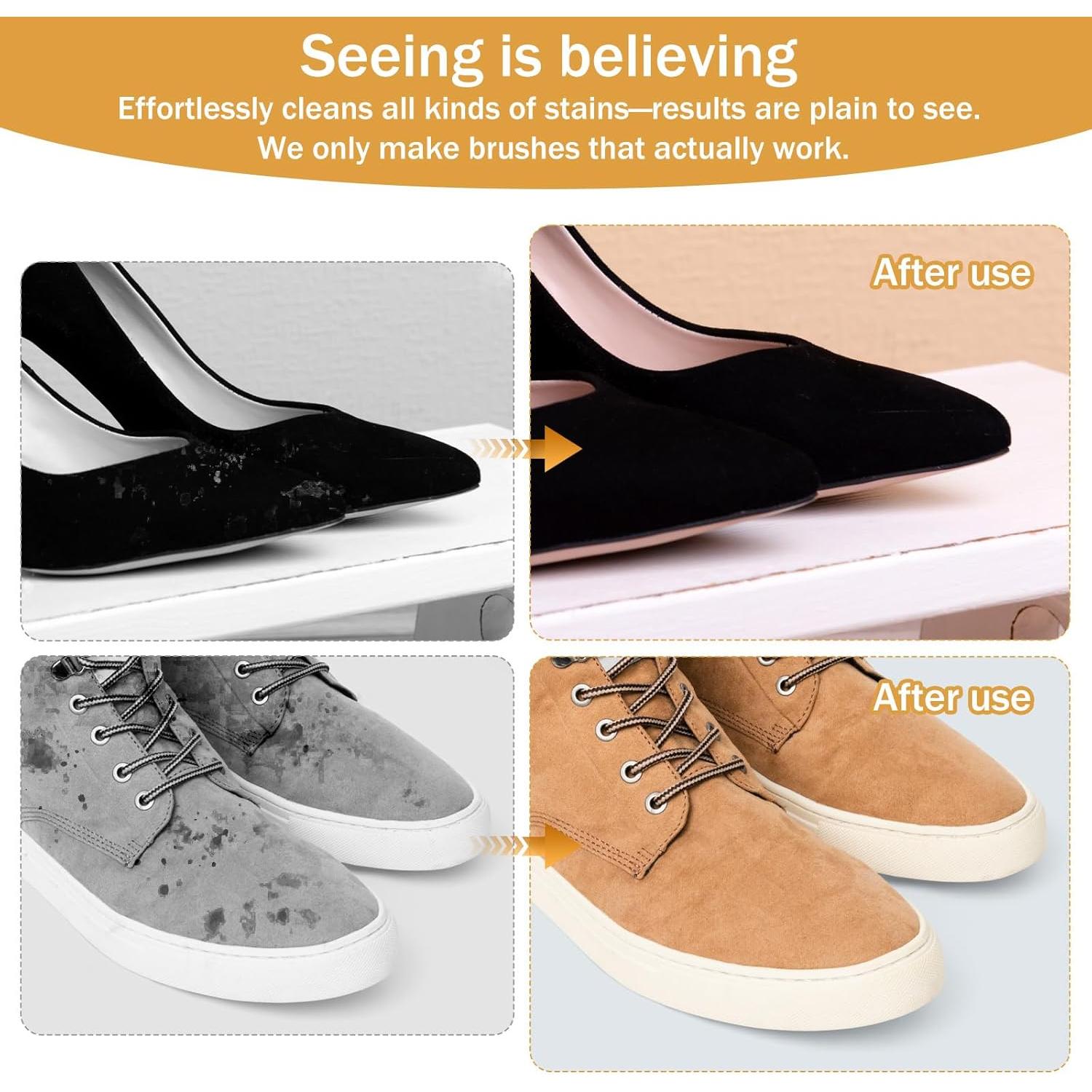 Juego de 3 cepillos de limpieza Josojoou para ante y nubuck