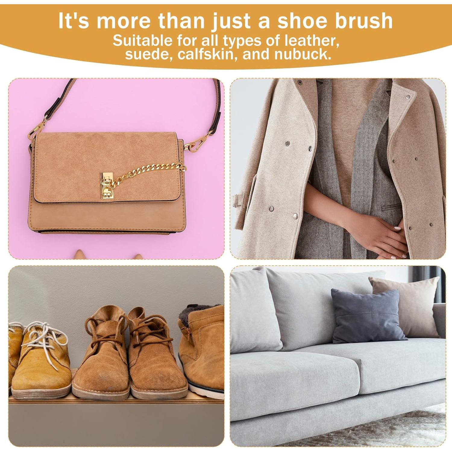 Juego de 3 cepillos de limpieza Josojoou para ante y nubuck