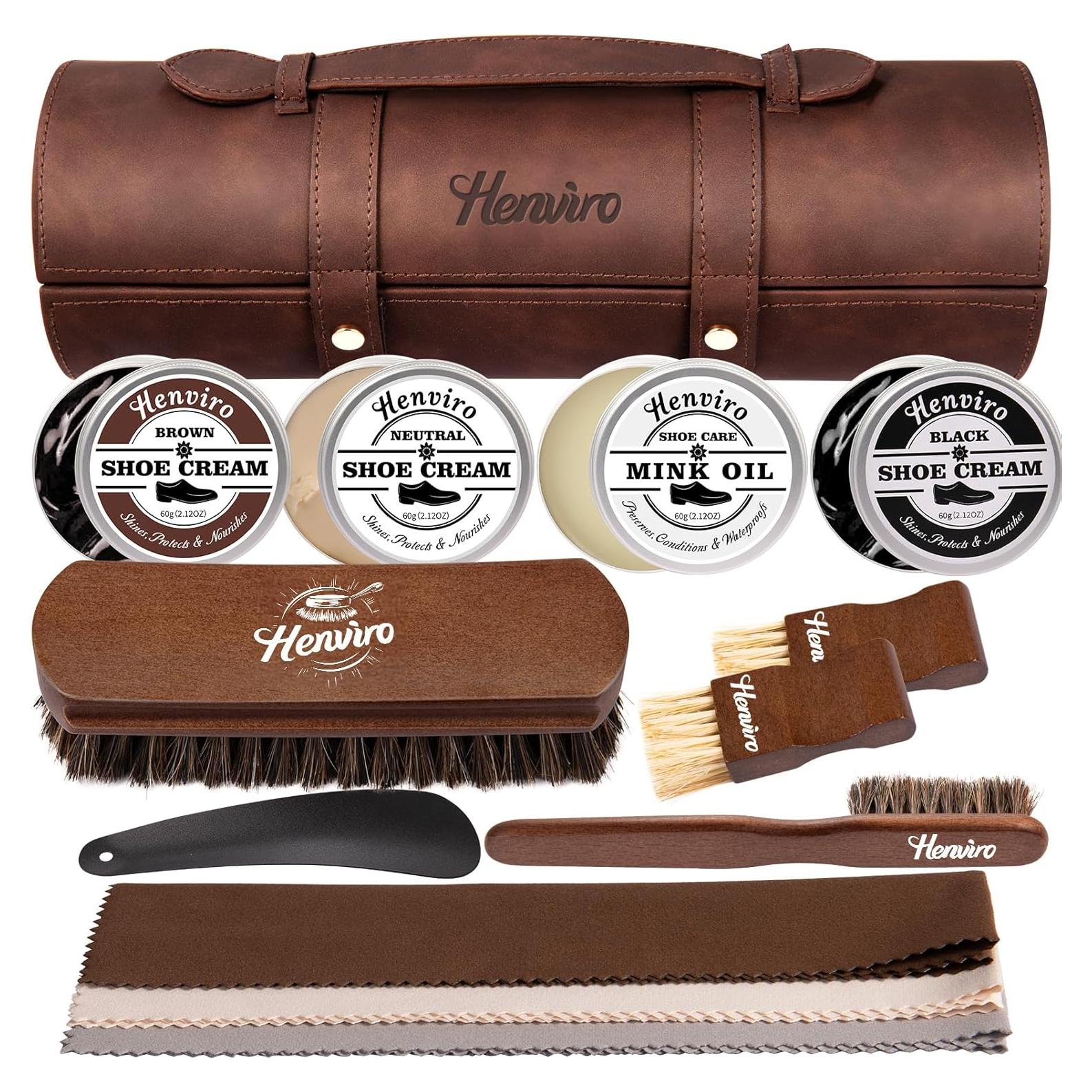 Kit de Cuidado de Zapatos de Cuero Henviro - 3 Colores