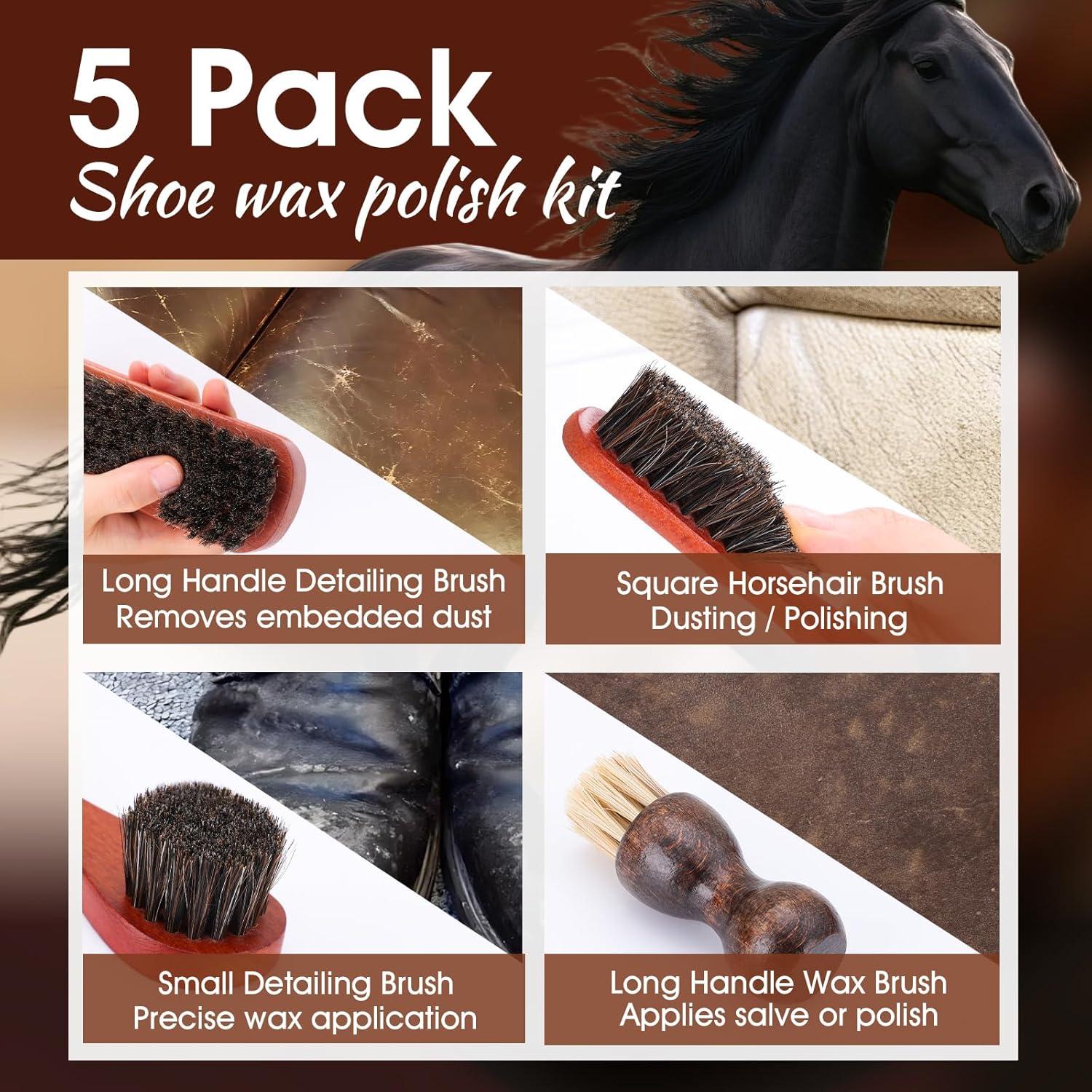 Kit de Brillo de Zapatos TUXIYA 15 Piezas con Cepillo y Pulimentos