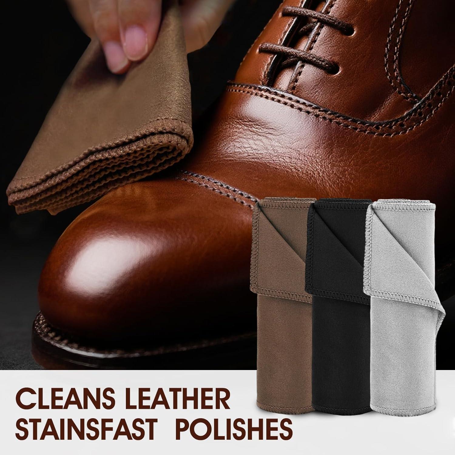 Kit de Brillo de Zapatos TUXIYA 15 Piezas con Cepillo y Pulimentos