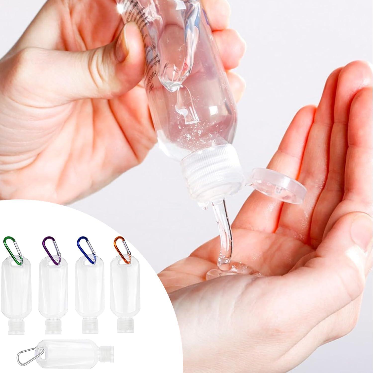 Juego de 5 Botellas de Viaje 50ml con Clip Soporte FUNAUPGO