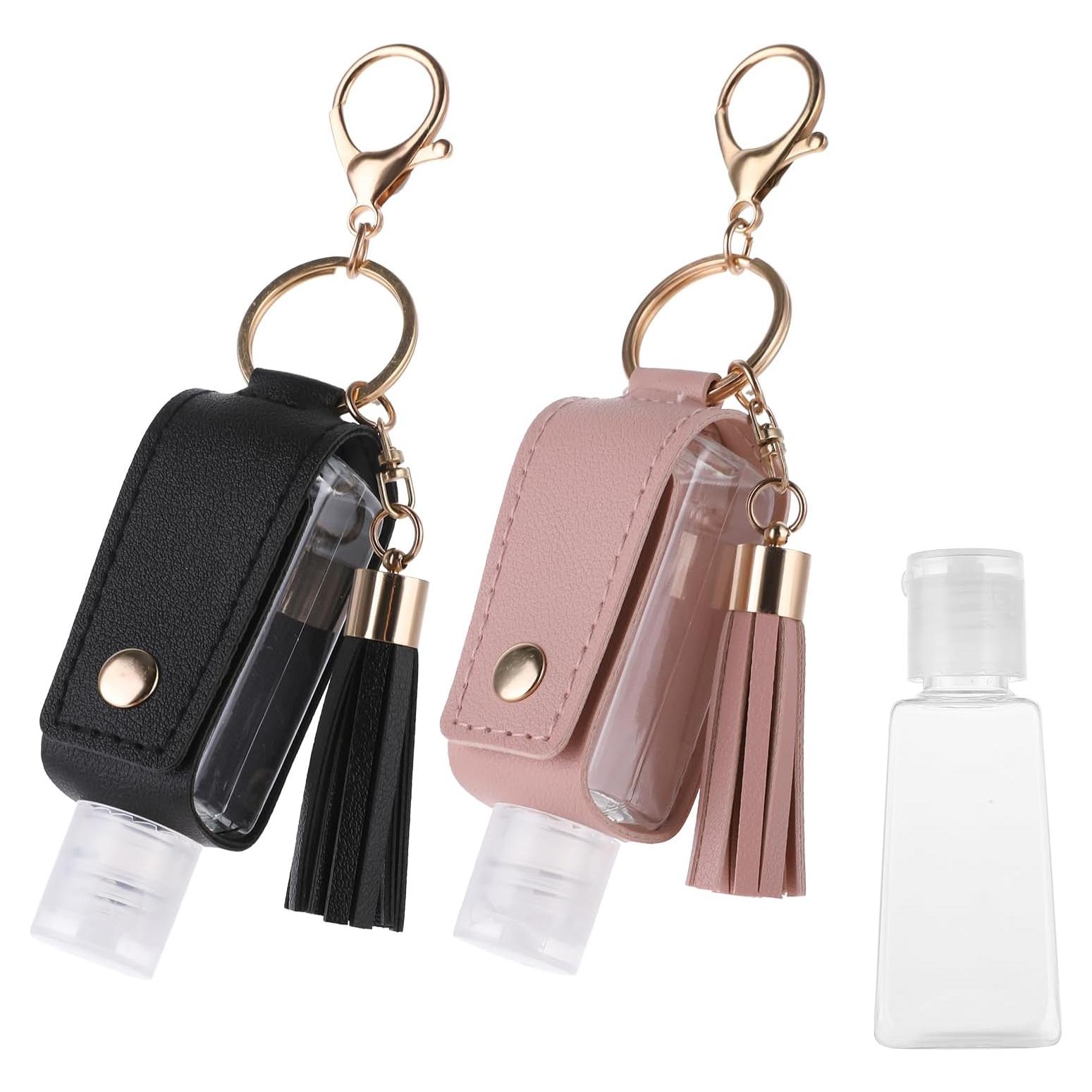 2 Pcs Soporte de Desinfectante de Manos 30ml Molain - Rosa y Negro