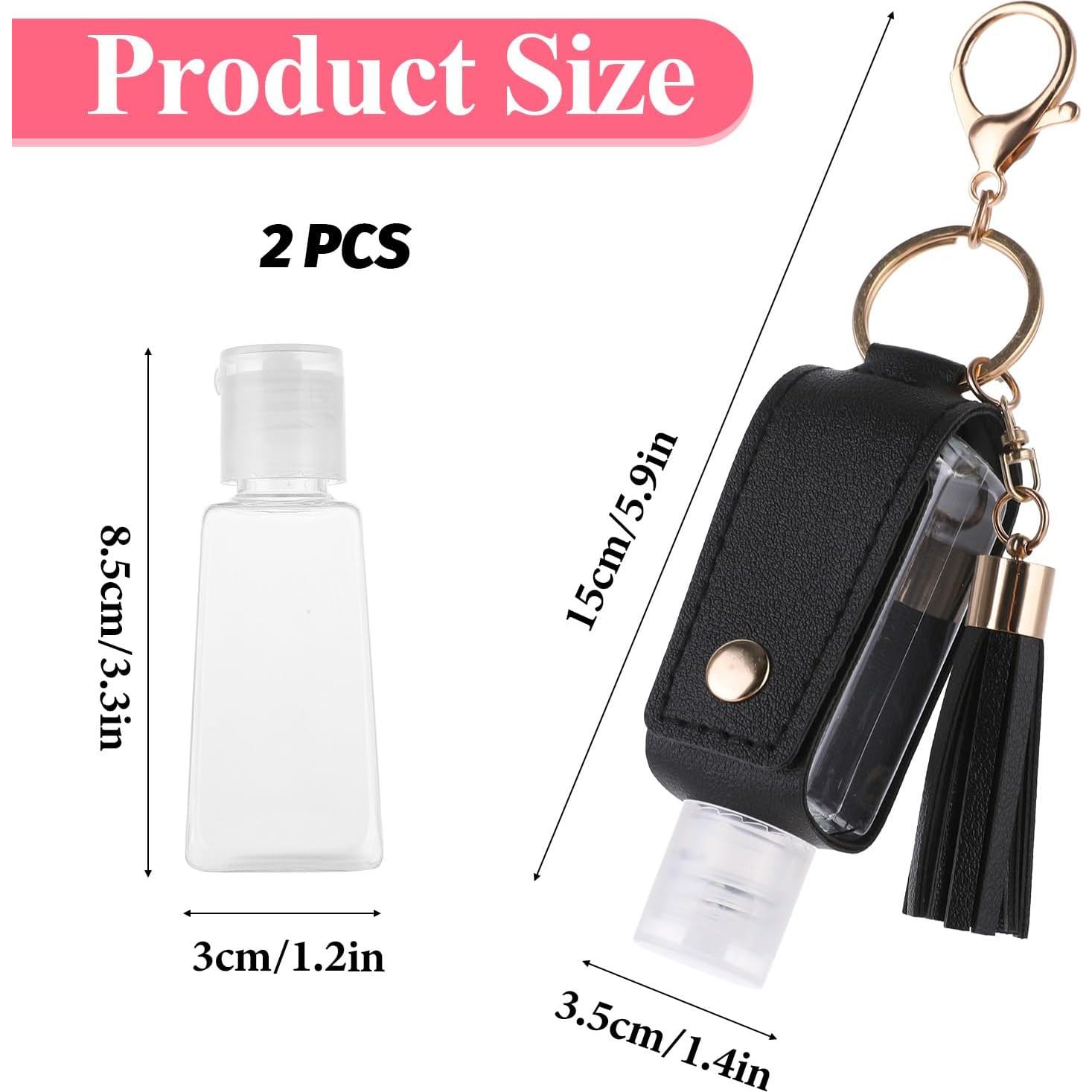 2 Pcs Soporte de Desinfectante de Manos 30ml Molain - Rosa y Negro