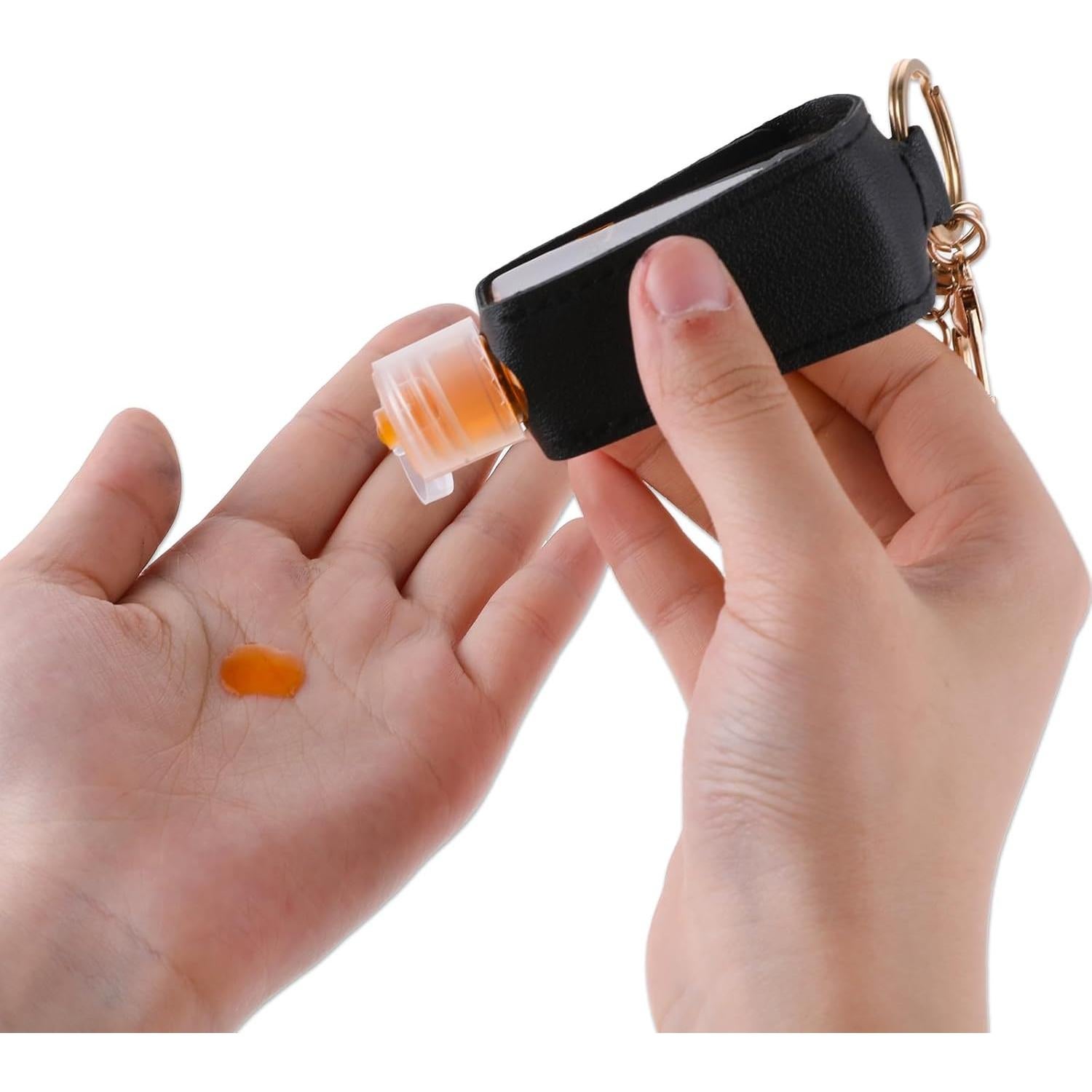 2 Pcs Soporte de Desinfectante de Manos 30ml Molain - Rosa y Negro