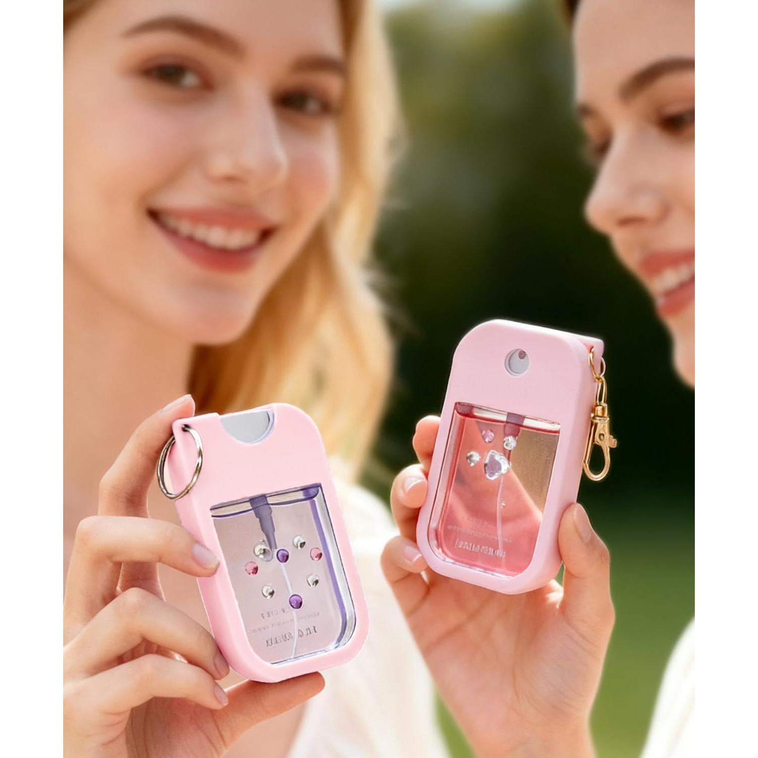 Funda de Silicona Rosa para Spray Desinfectante Touchland 30 mL