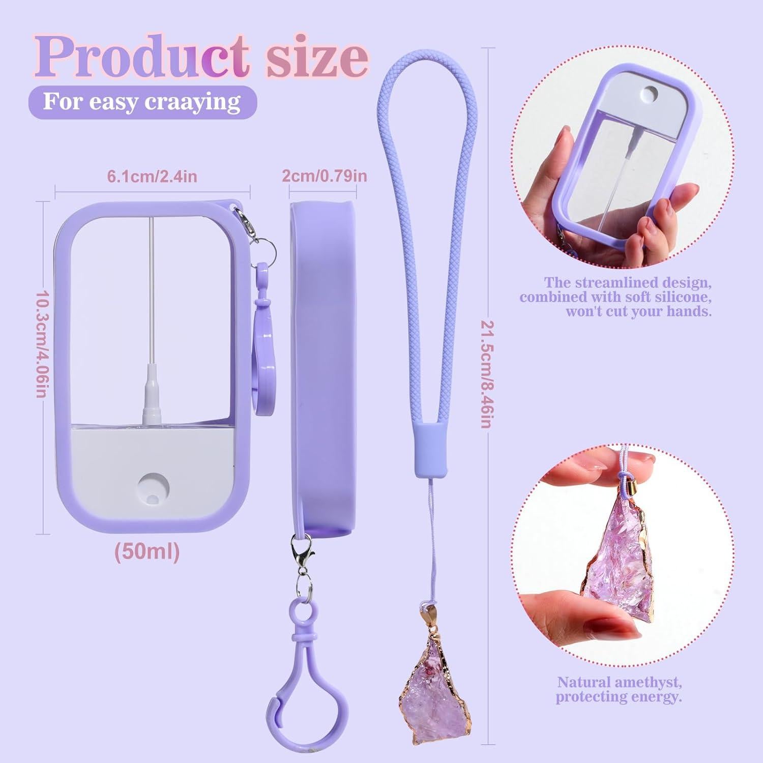 Botellas de Spray NVTED 50 ml Recargables con Lanyard 4 Pcs