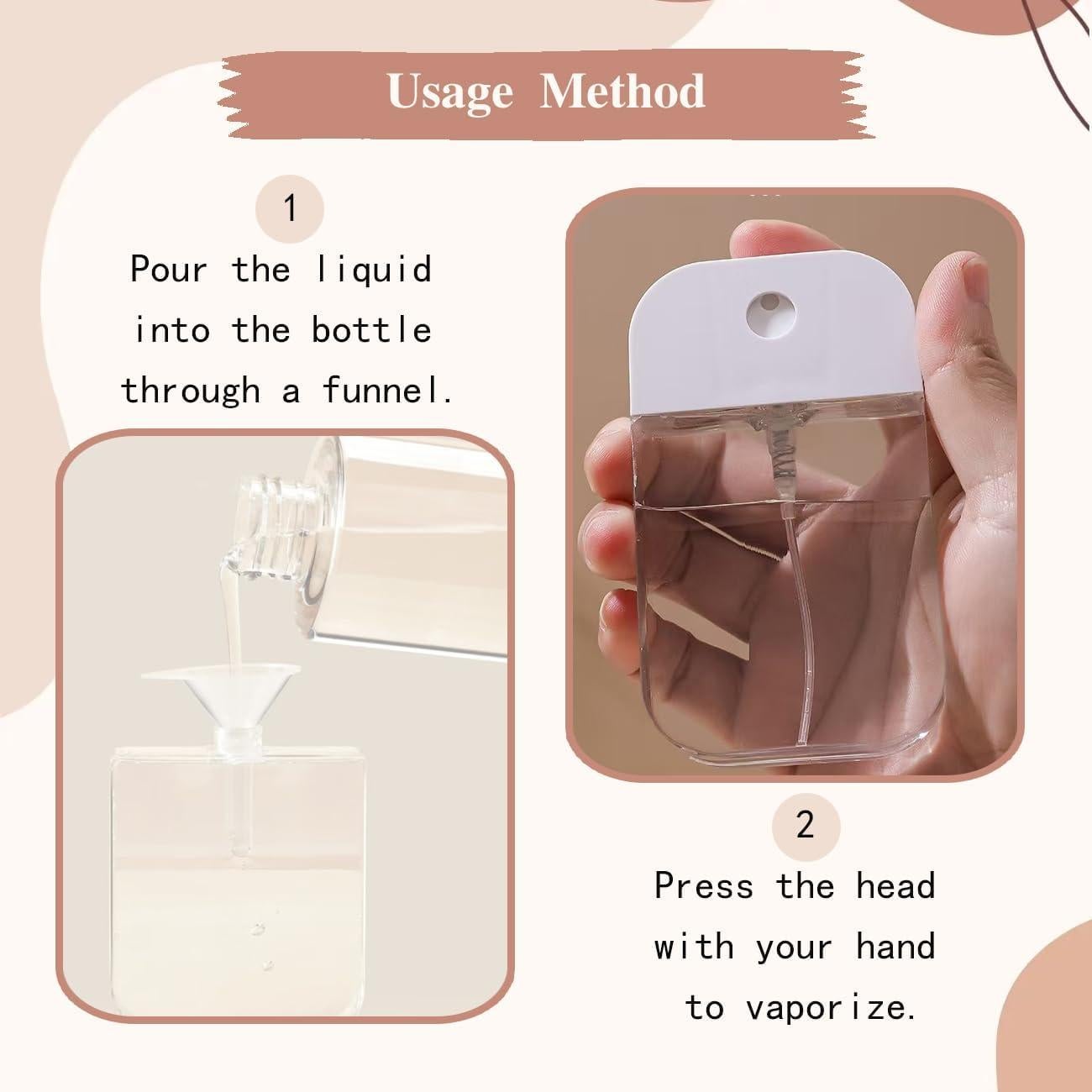 Set de 6 Botellas de Spray Reutilizables Tovyzalg 50ml y 38ml