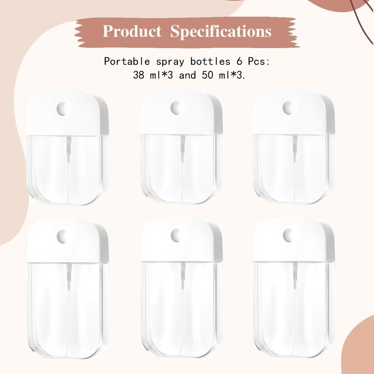 Set de 6 Botellas de Spray Reutilizables Tovyzalg 50ml y 38ml