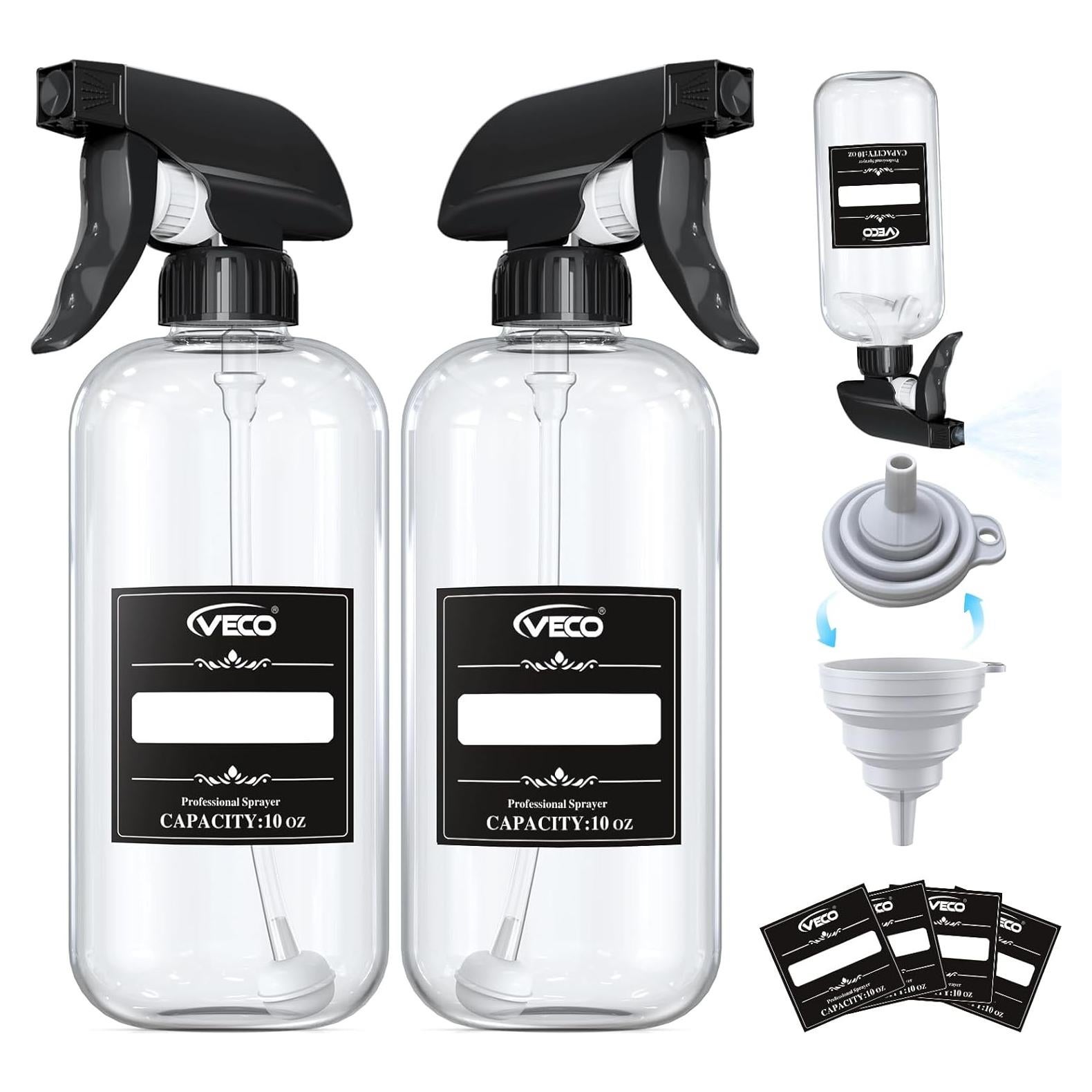 Botella de Spray Veco 10oz 2 Paquete con Boquilla Ajustable